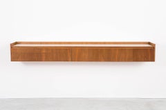 Mid-Century Modern Paul McCobb for Calvin Vitrolite and Walnut Floating Credenza
