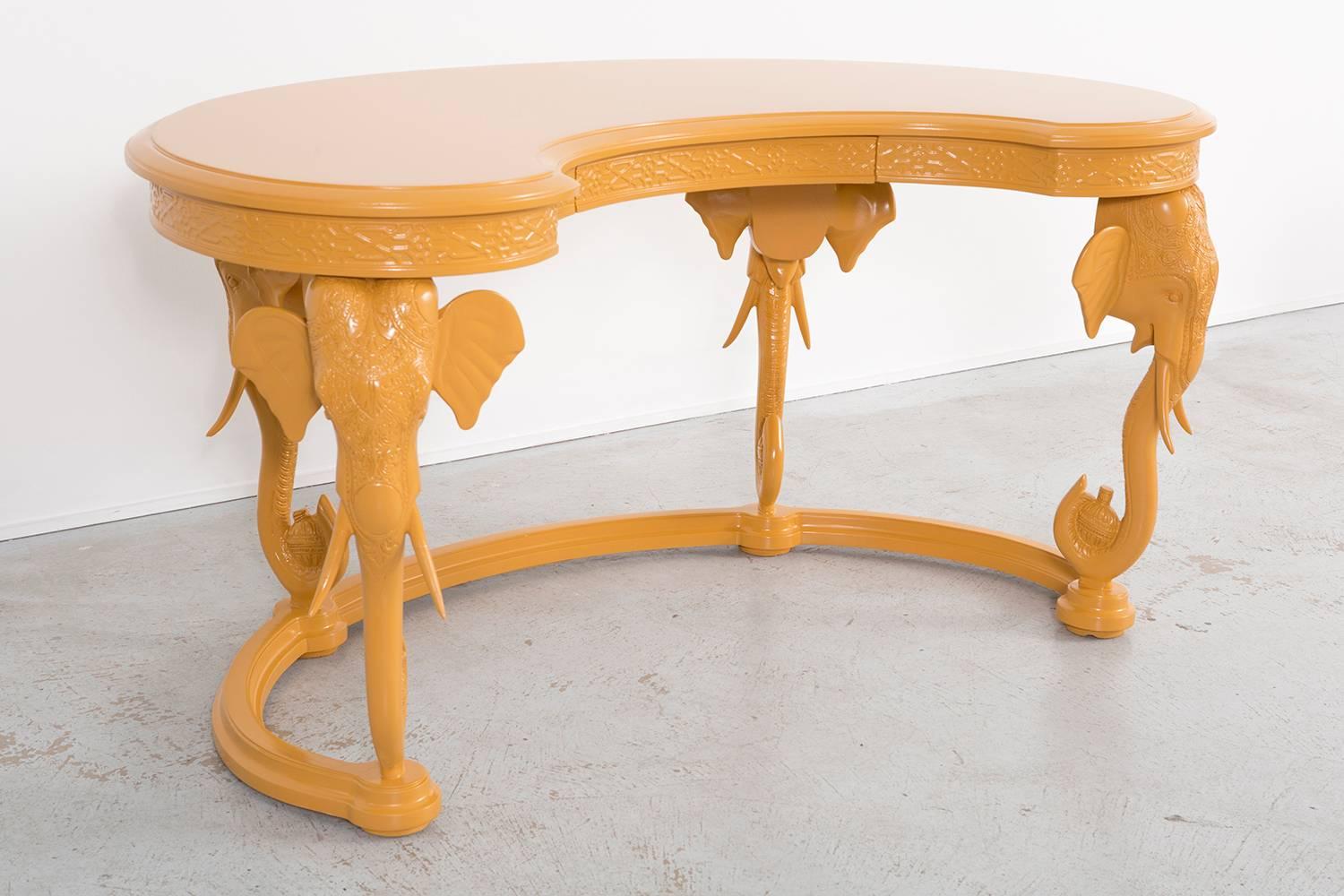 Italian Gampel-Stoll Elephant Lacquered Elephant Desk  For Sale
