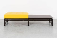 Mid-Century Modern Mahogany and Leather Bench by Edward Wormley for Dunbar