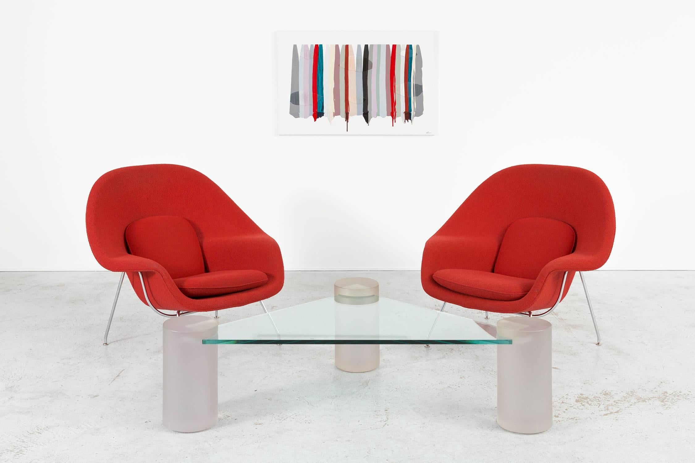 Mid-20th Century Set of Eero Saarinen Womb Chairs in Knoll Boucle Fabric