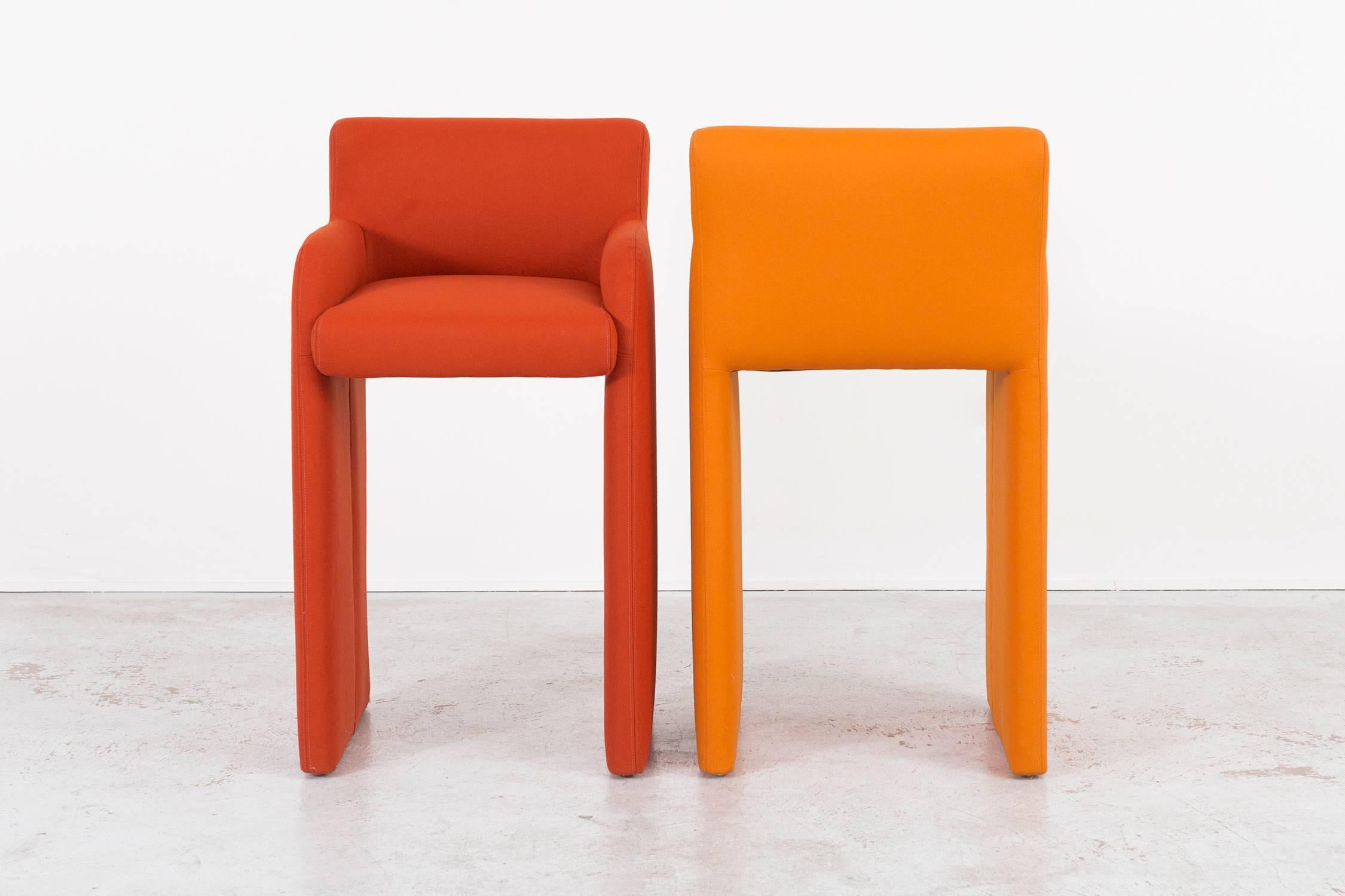 Set of DIA Gradient Stools Reupholstered in Marharam Felt In Excellent Condition In Chicago, IL