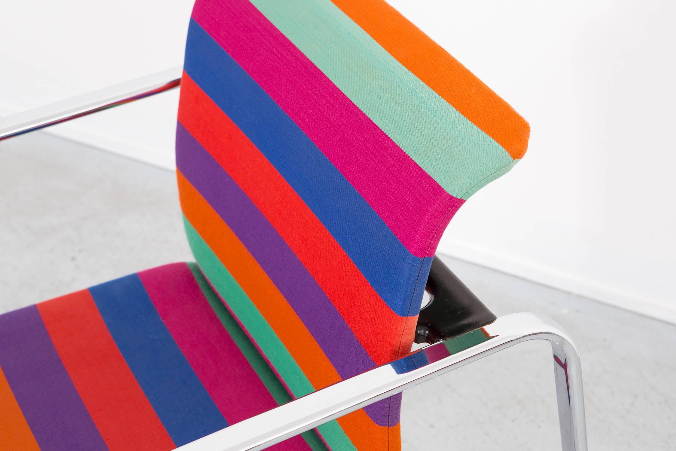 Chromatic and Vibrant Conference or Dining Chair Set in Alexander Girard Fabric 1
