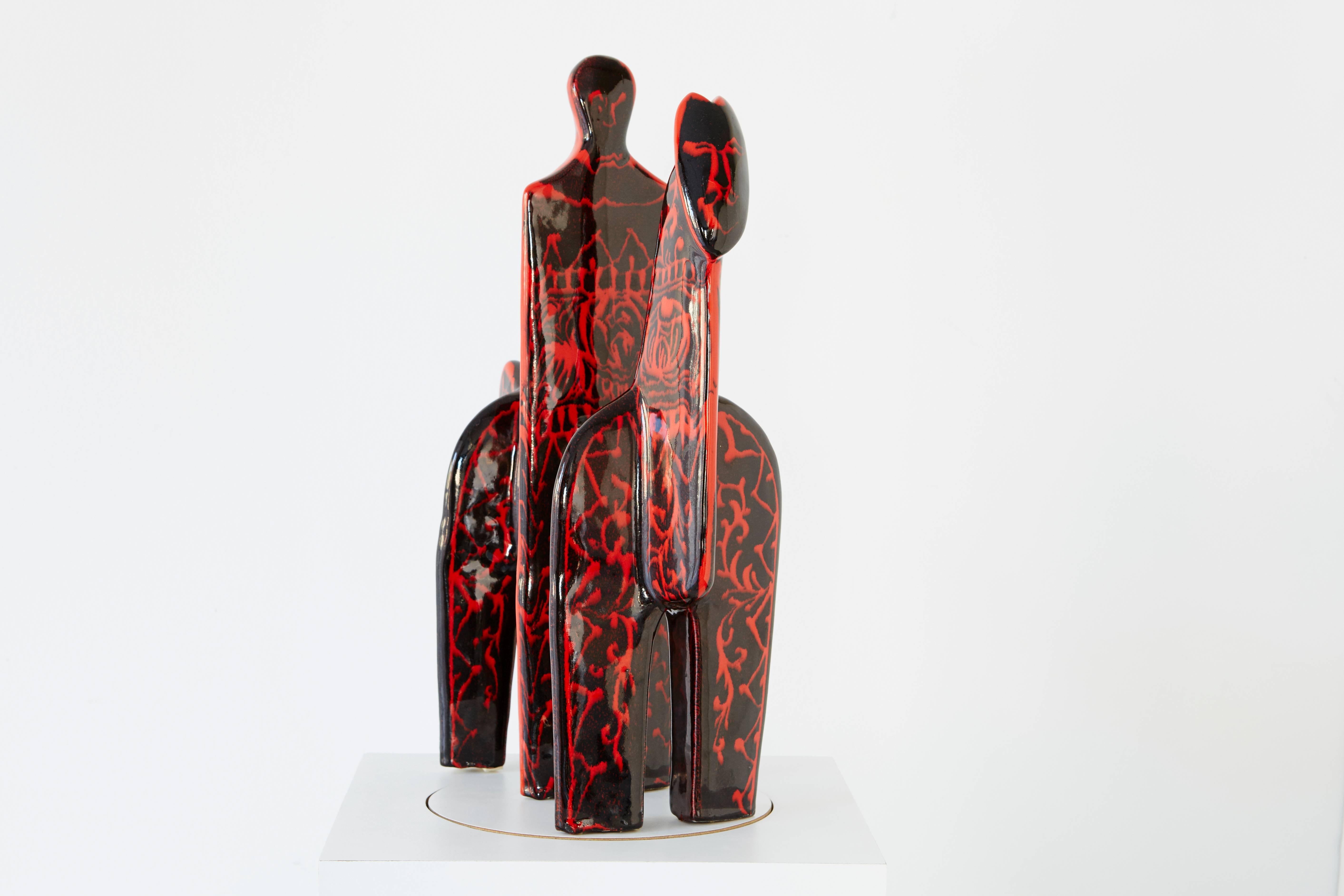 Italian Alvino Bagni Glazed Ceramic Sculpture for Raymor