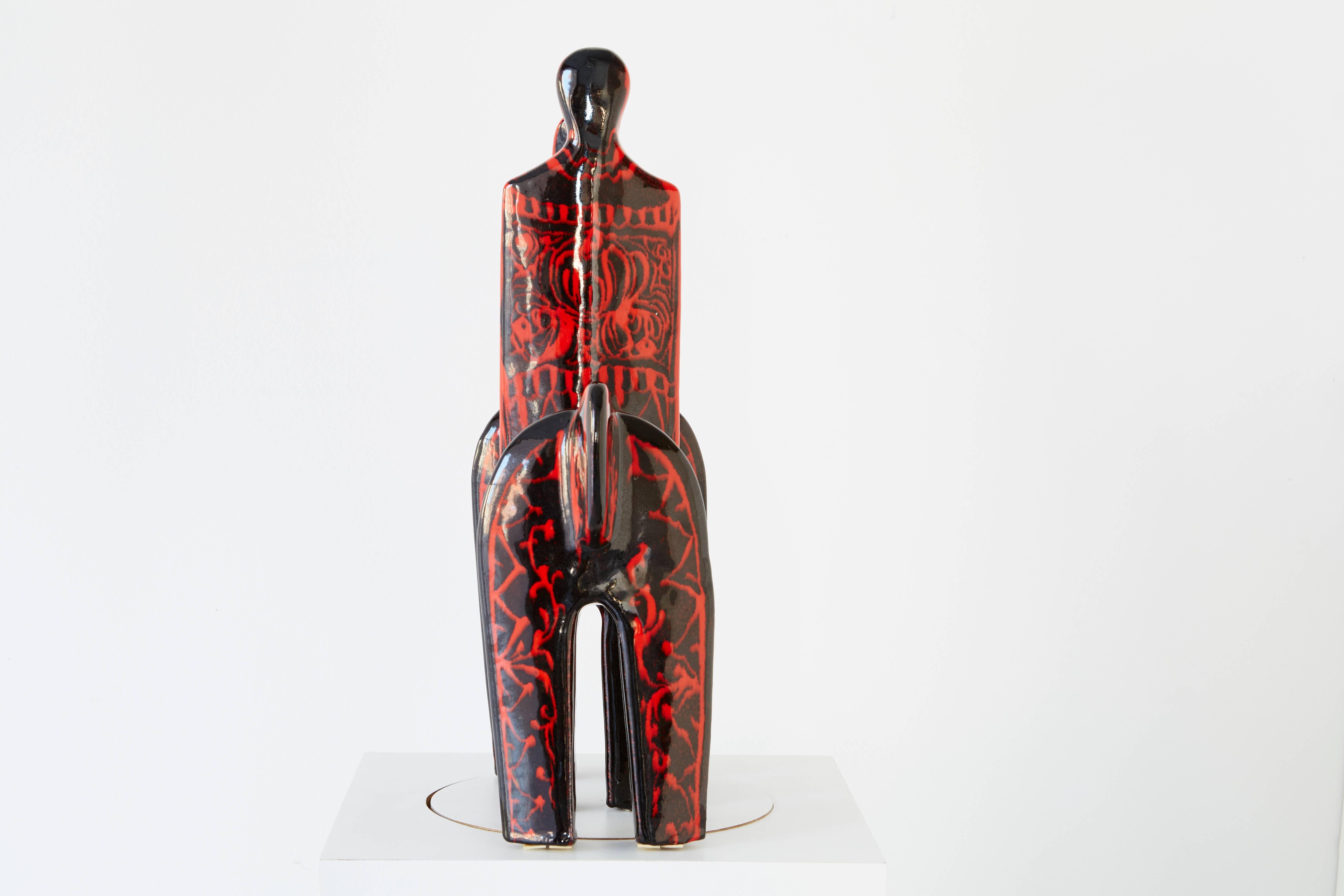 Alvino Bagni Glazed Ceramic Sculpture for Raymor In Excellent Condition In Chicago, IL