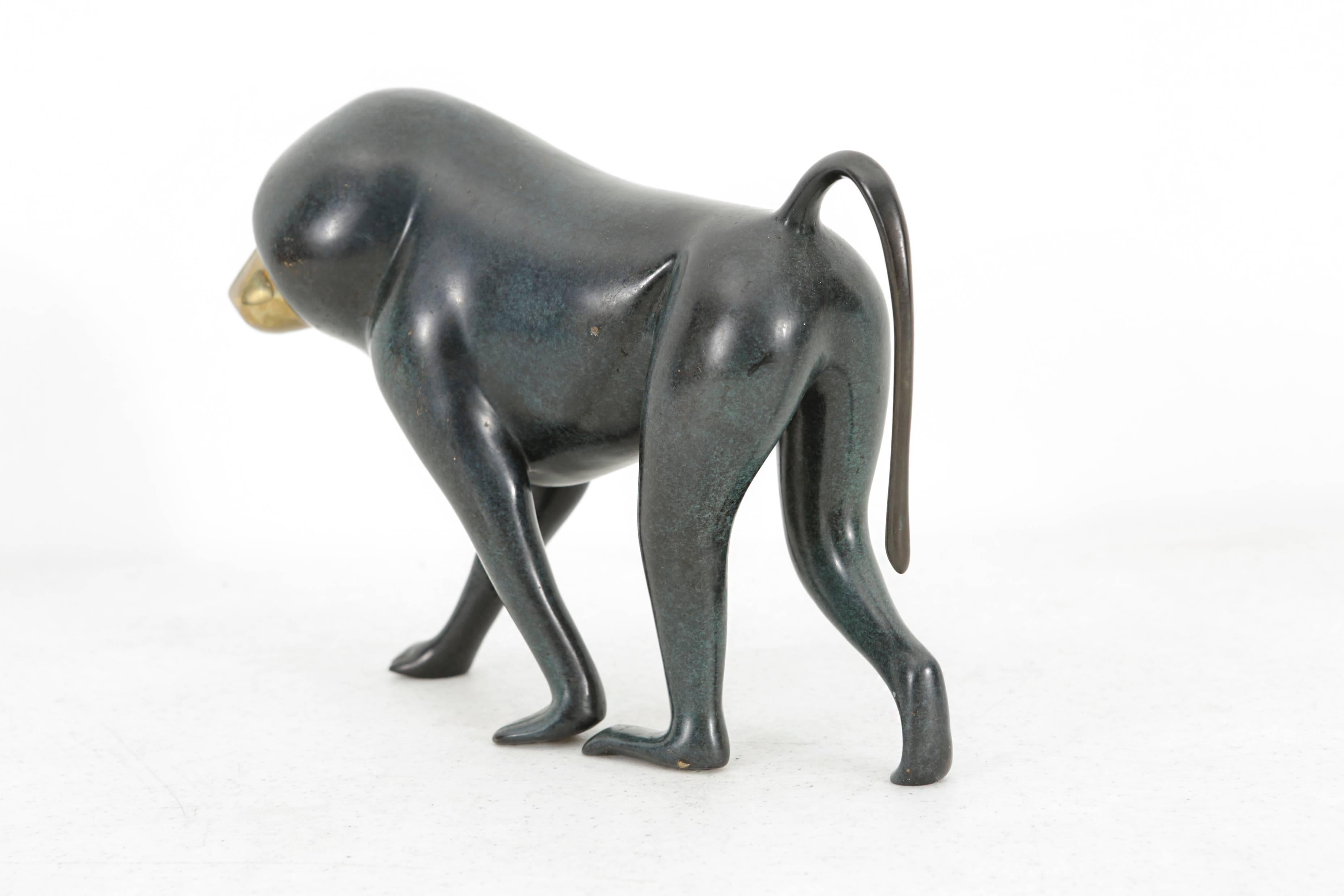 American Set of Bronze Baboon Sculptures by Loet Vanderveen For Sale