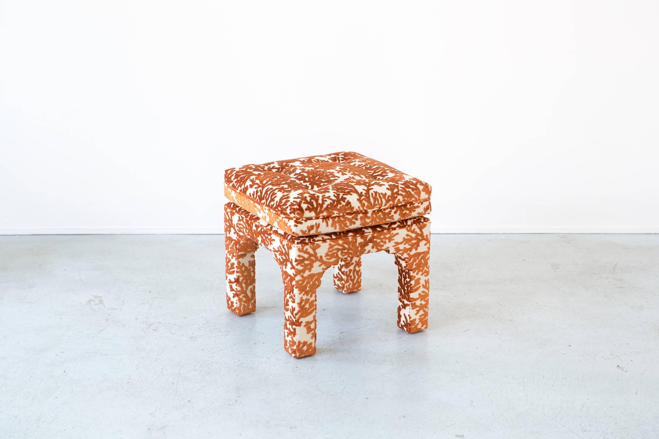 Mid-Century Modern Set of Milo Baughman Stools Freshly Reupholstered