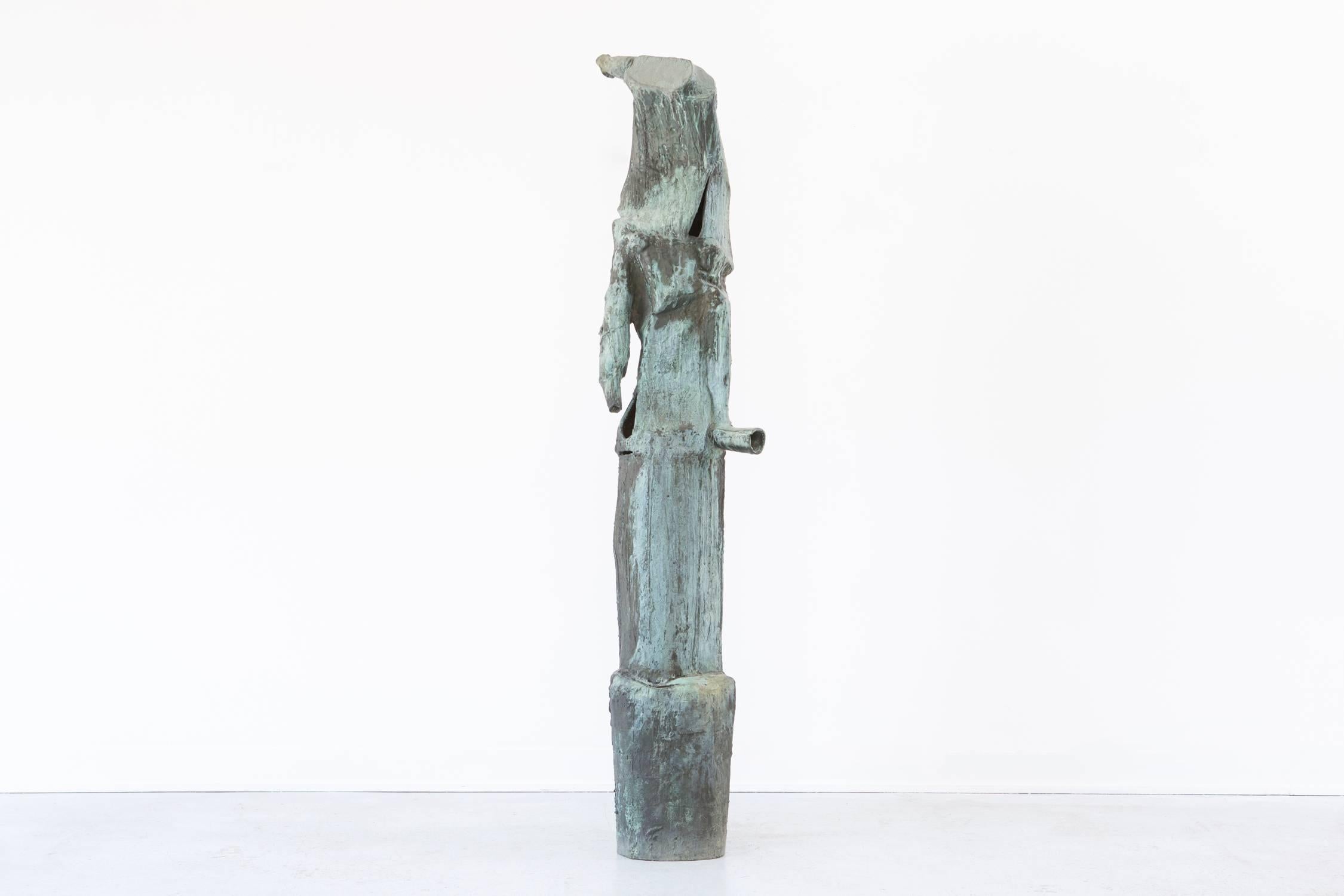 American 1960's Monumental Brutalist Stan Mock Sculpture Standing 6 Feet Tall  For Sale