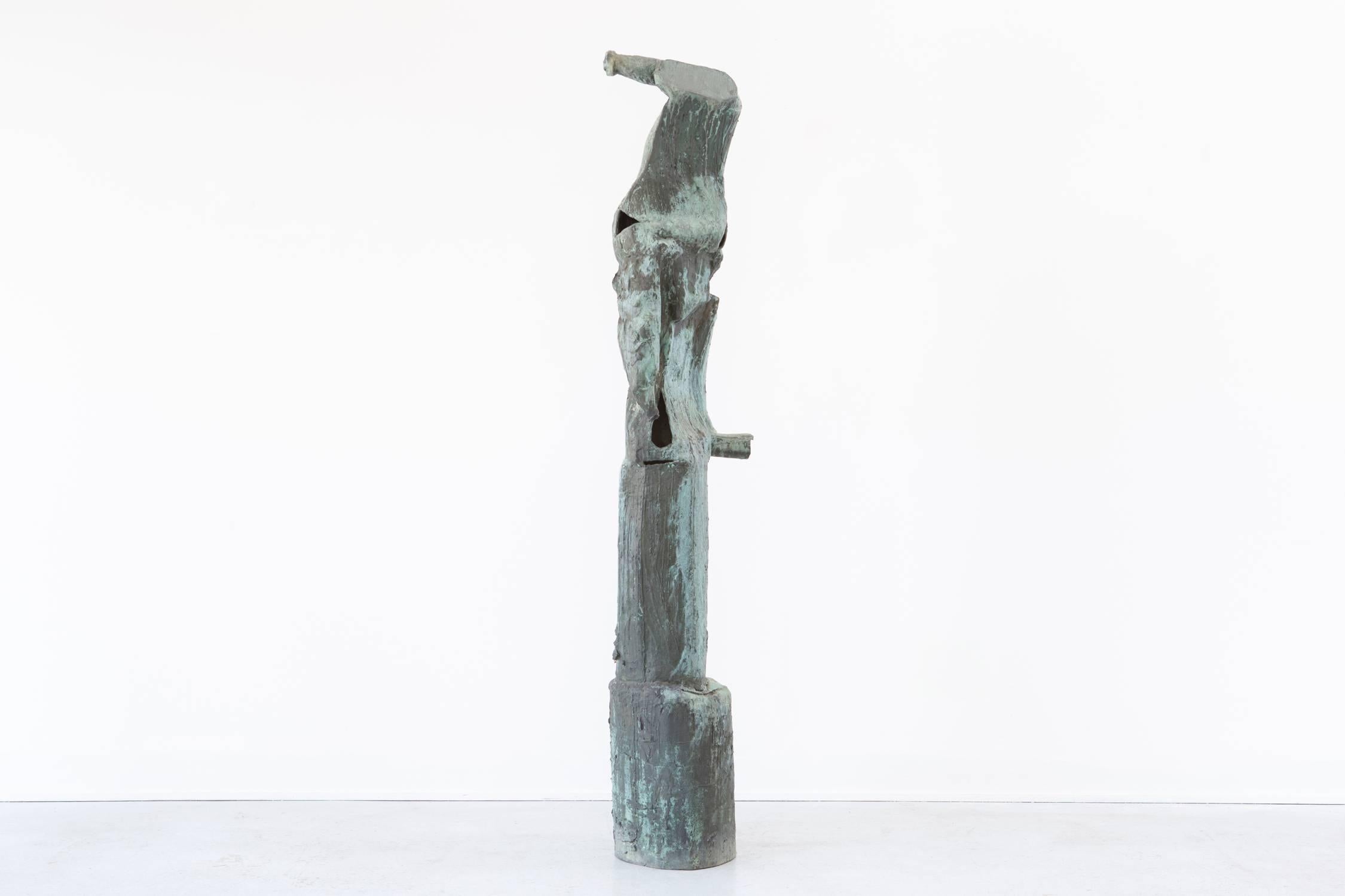 Patinated 1960's Monumental Brutalist Stan Mock Sculpture Standing 6 Feet Tall  For Sale