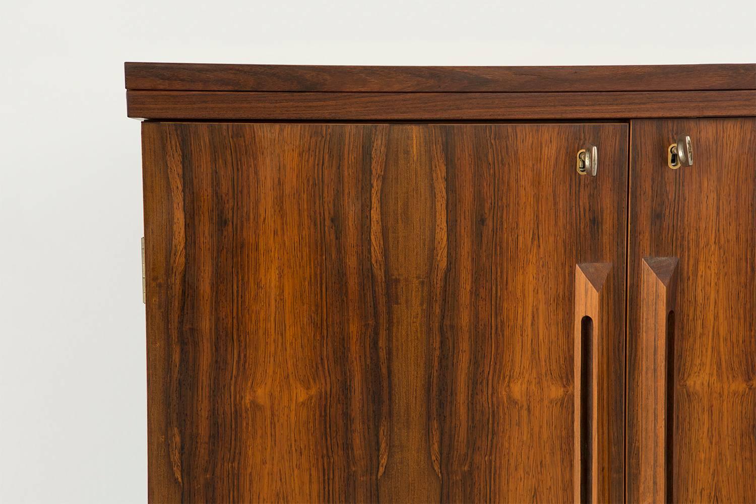  1960's Danish Rosewood Flip Top Dry Bar by Torbjørn Adfal  1