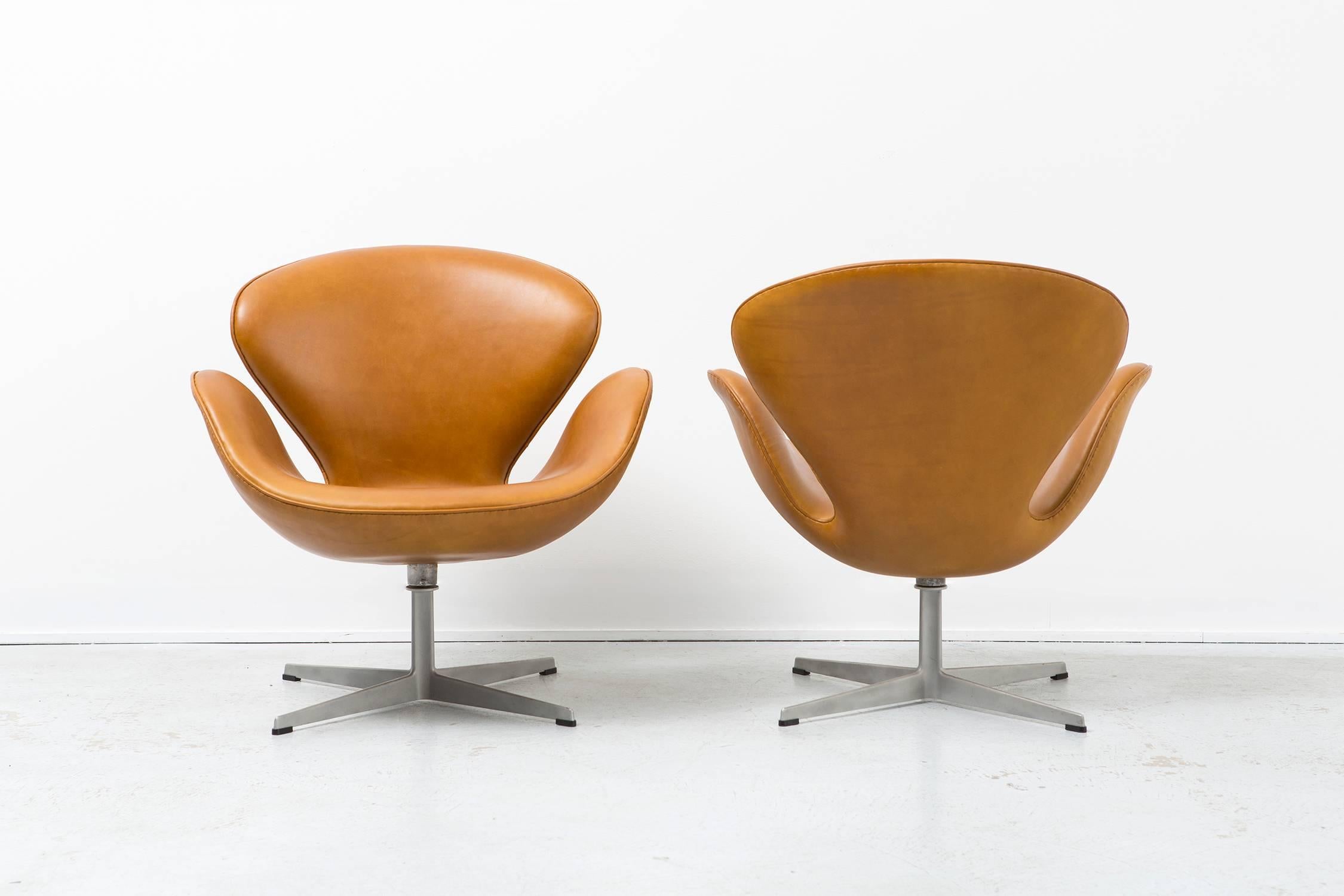 Danish Set of Mid-Century Modern Swan Chairs by Arne Jacobsen Freshly Reupholstered
