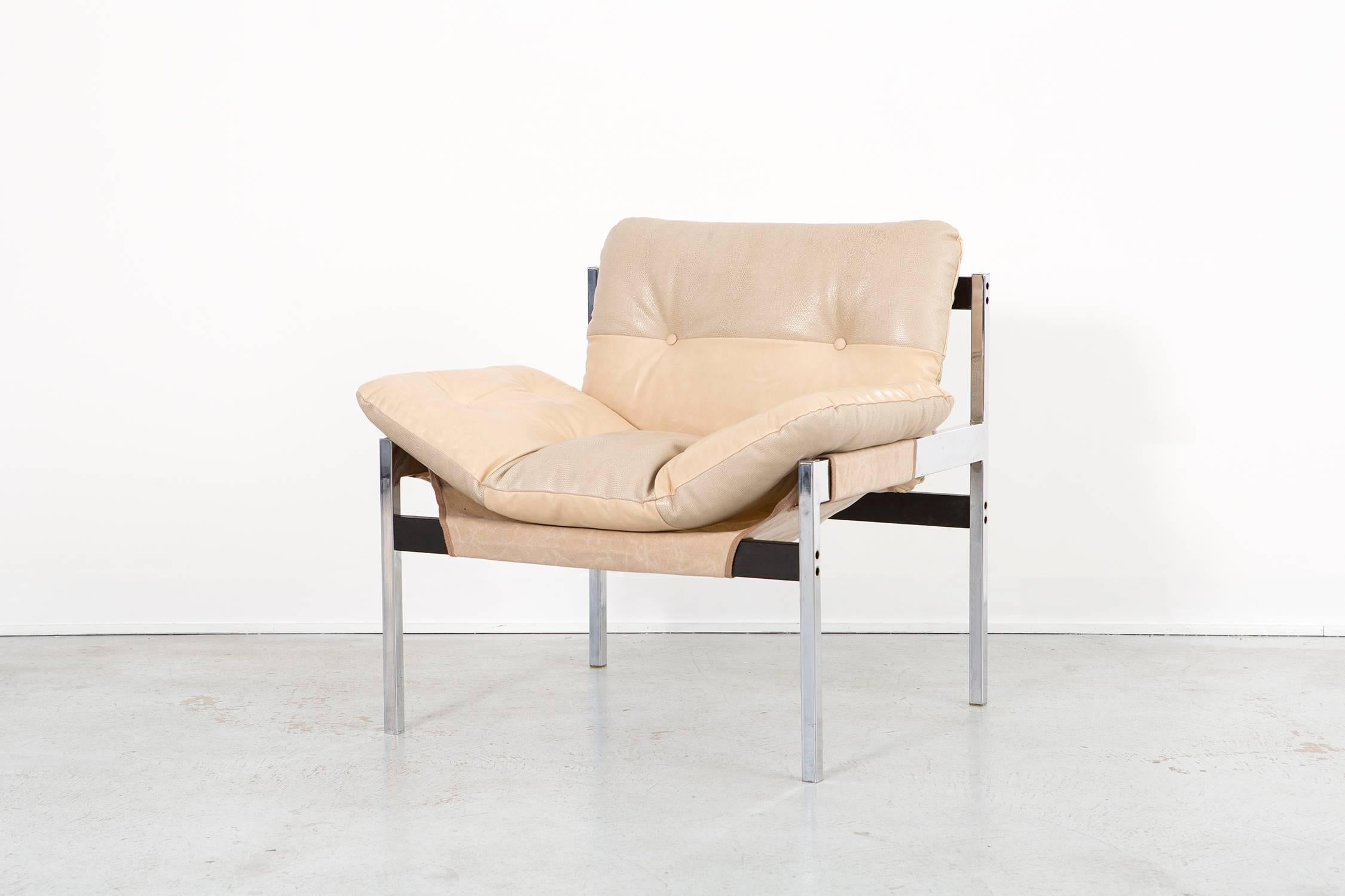 Late 20th Century Jerry Johnson and Byron Botker Lounge Chairs Reupholstered in Waxed Leather, Set