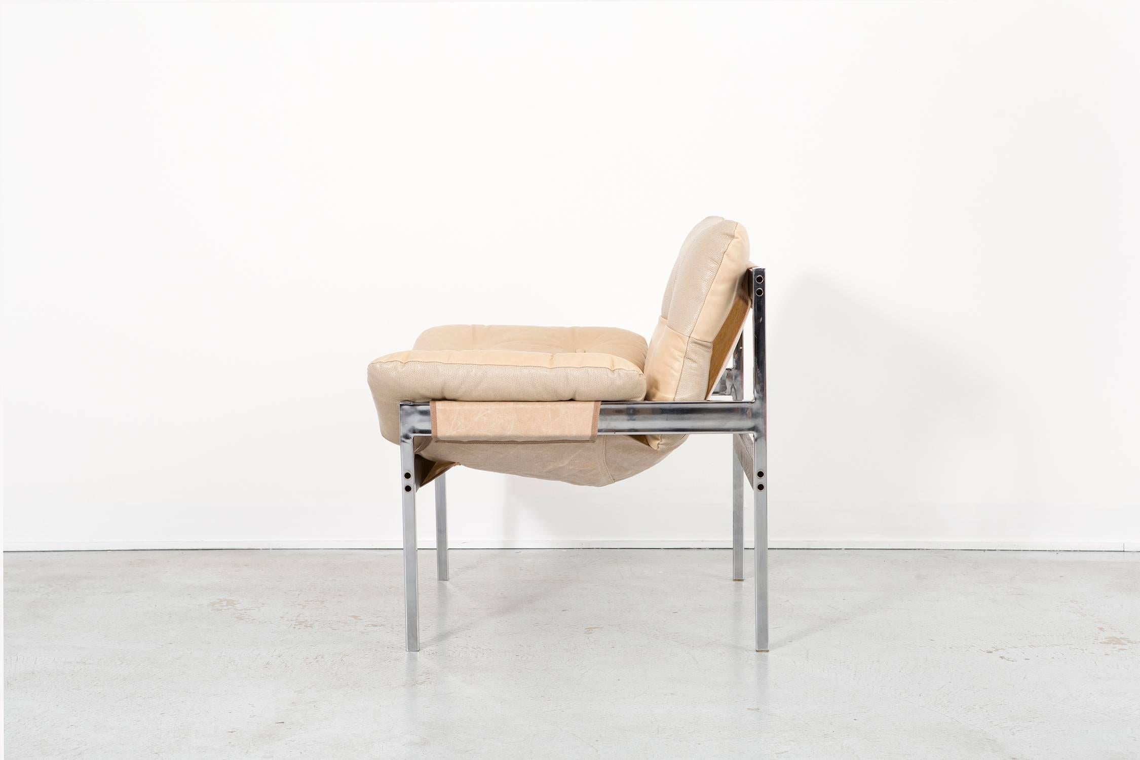 Jerry Johnson and Byron Botker Lounge Chairs Reupholstered in Waxed Leather, Set In Excellent Condition In Chicago, IL