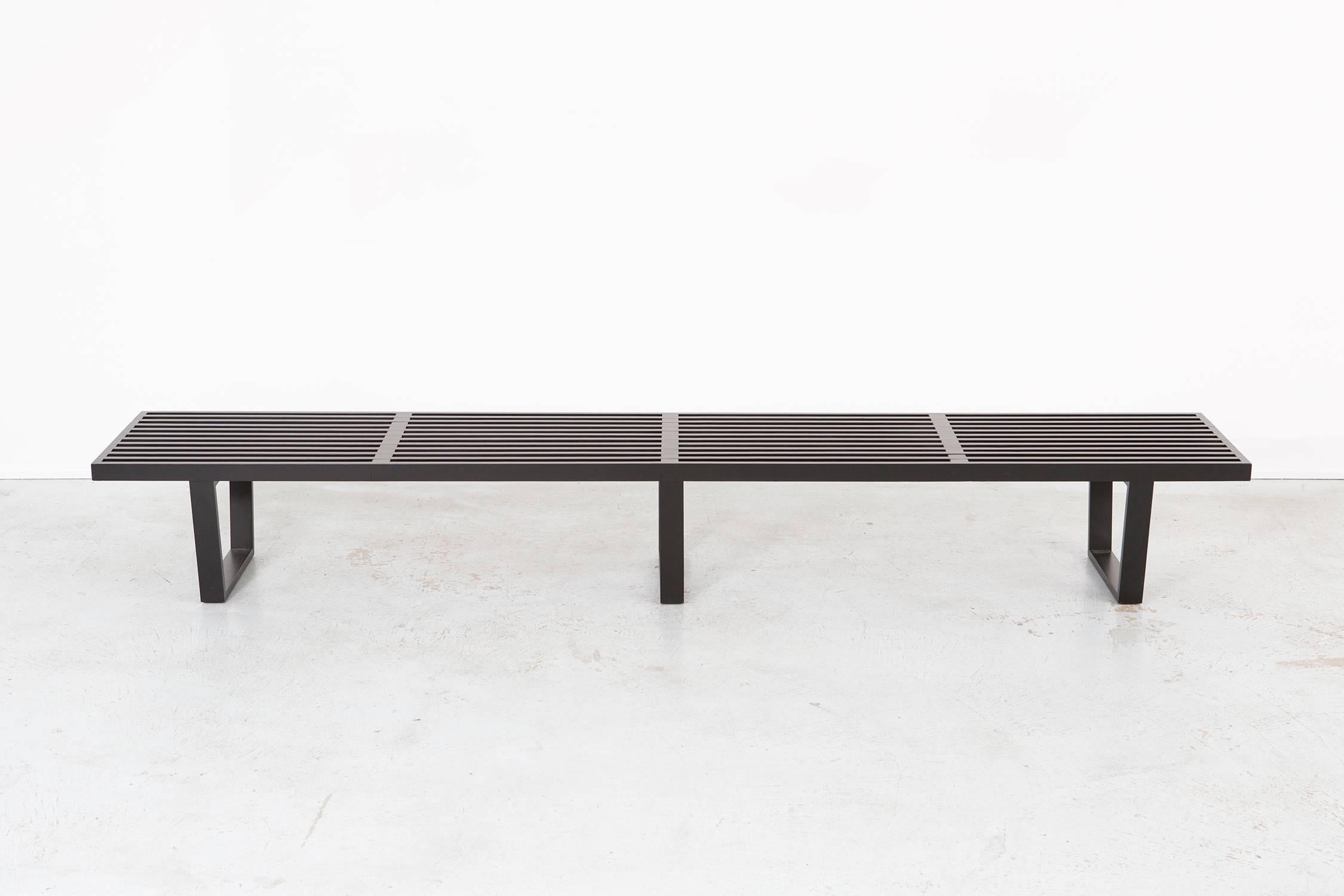 Bench

Designed by George nelson for Herman Miller

USA, circa 1960s

ebonized wood

Measures: 14” H x 102” W x 18 ½” D x seat 18 ½” H.