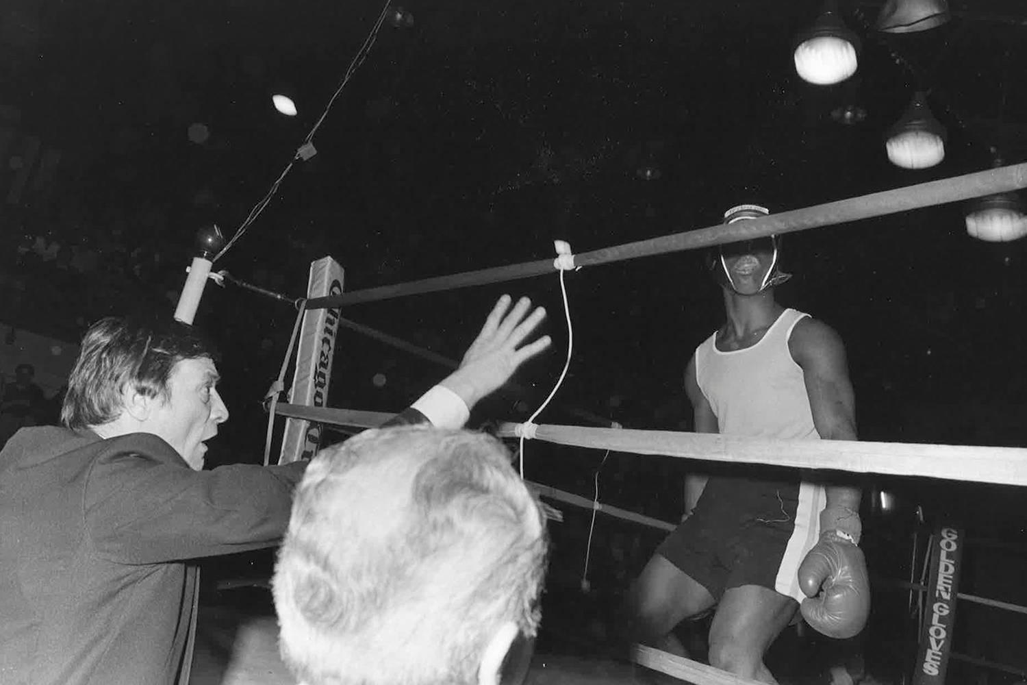 Silvered 67 Vintage Chicago Boxing Photos, circa 1980s For Sale