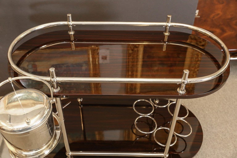 Art Deco Bar or Serving Cart and Ice Bucket