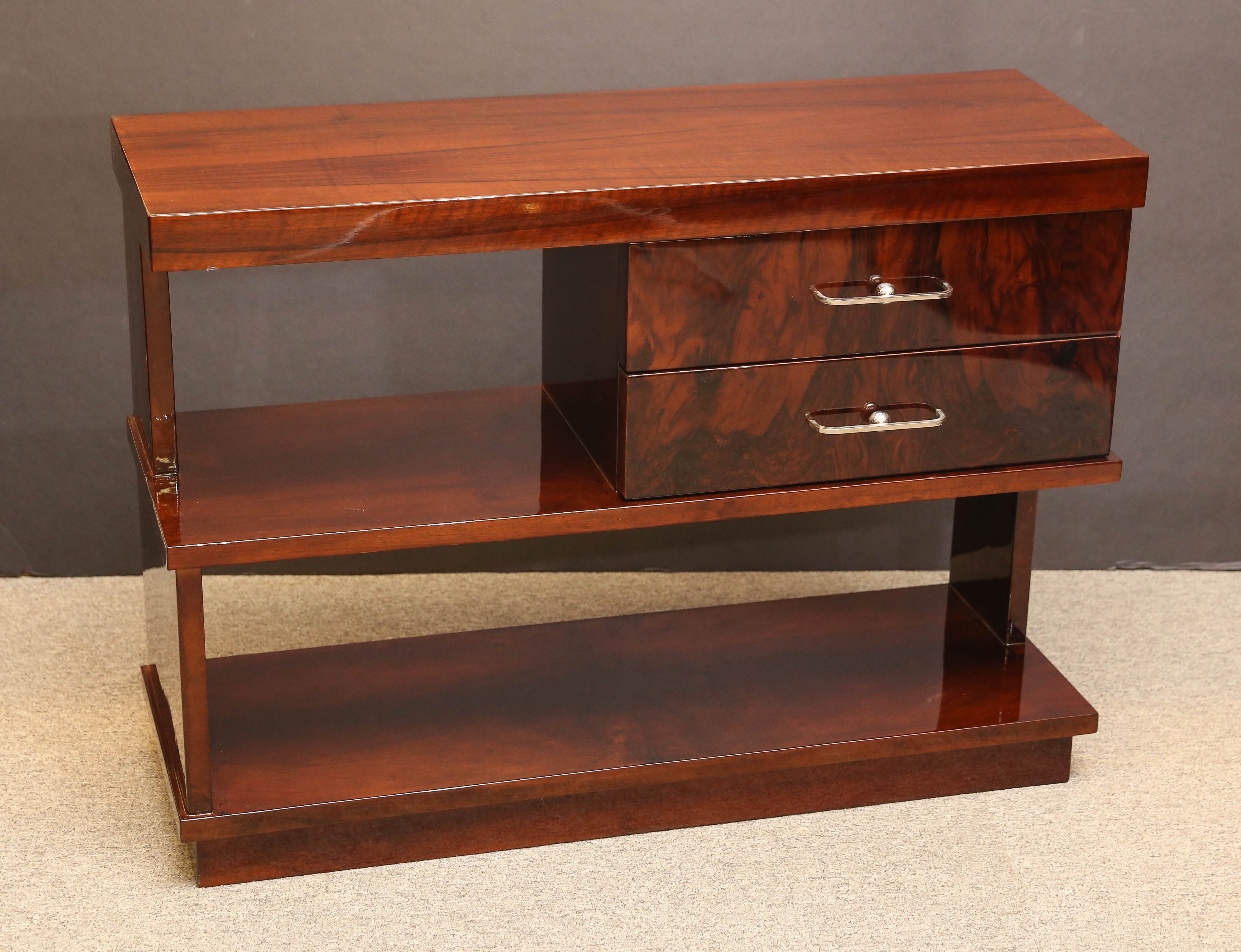 Art Deco French Walnut Consoles or Side Tables