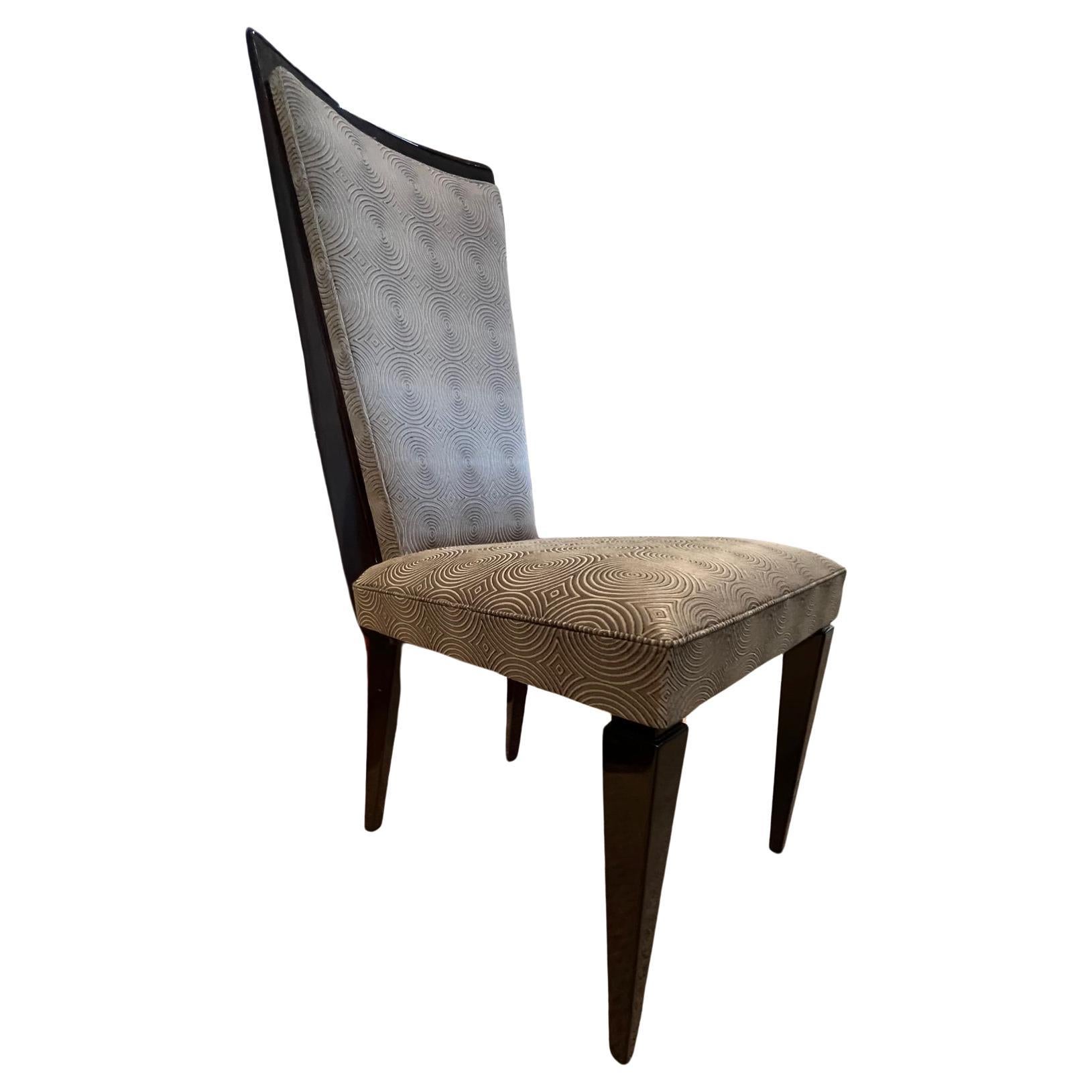  Art Deco French Dining Room Chair in Walnut For Sale