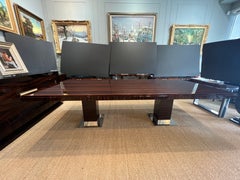 Art Deco French Dining Room Table in Macassar
