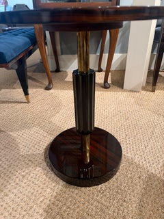 Hungarian Round Art Deco Side Table in Walnut