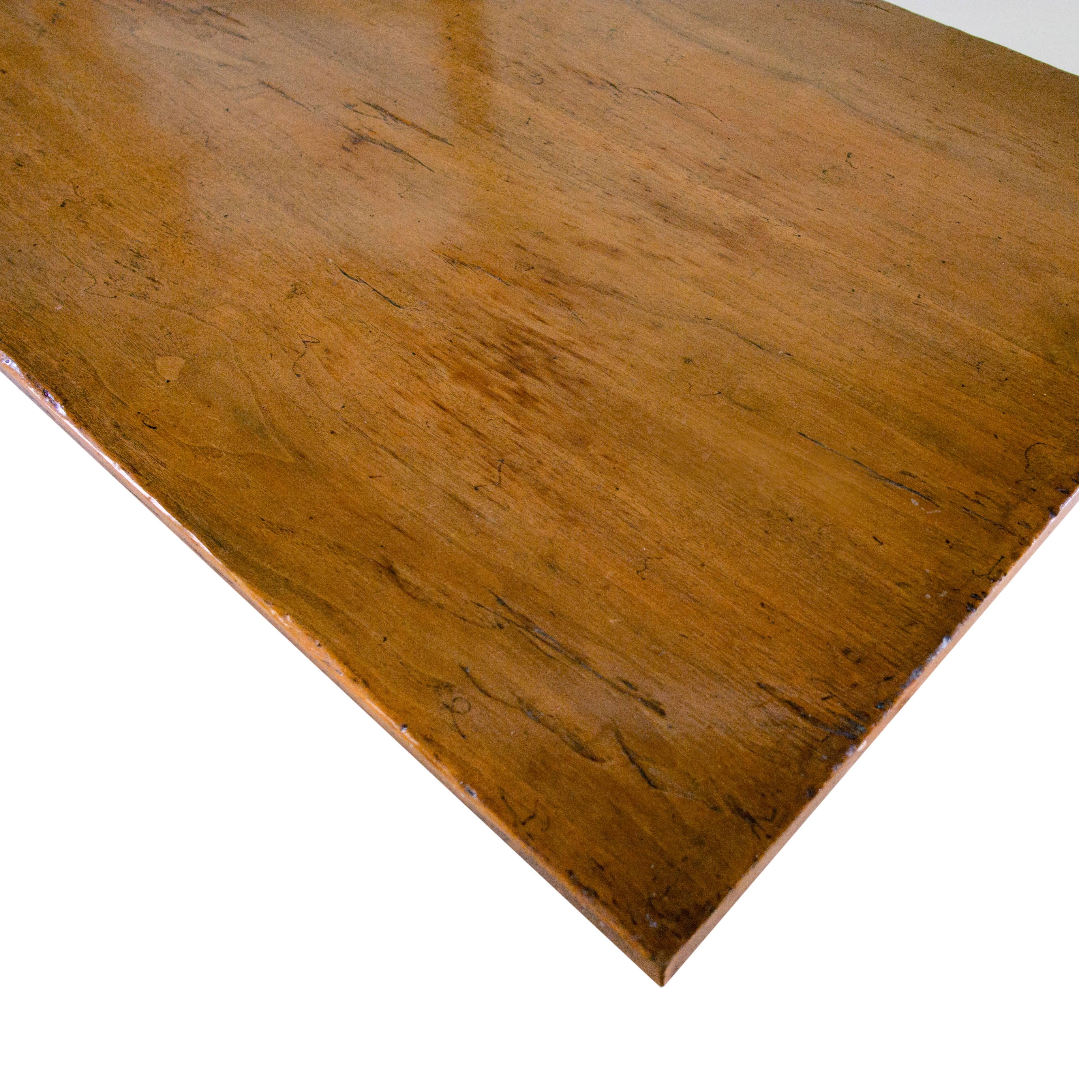 17th Century Solid Walnut Plank Top Table For Sale