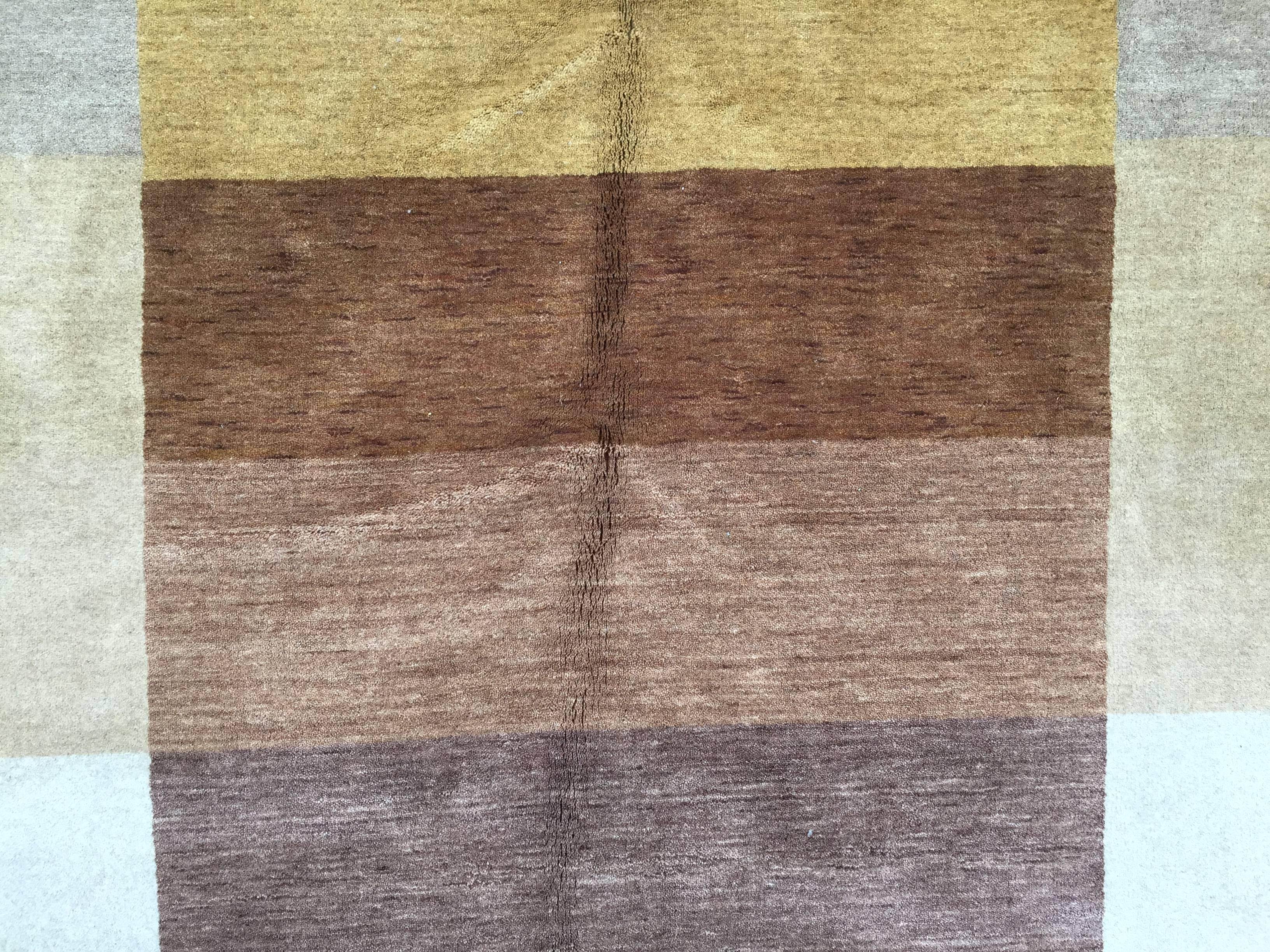 Asian Vintage Room Size Carpet Concepts International Color Block Rug Neutral Tones For Sale
