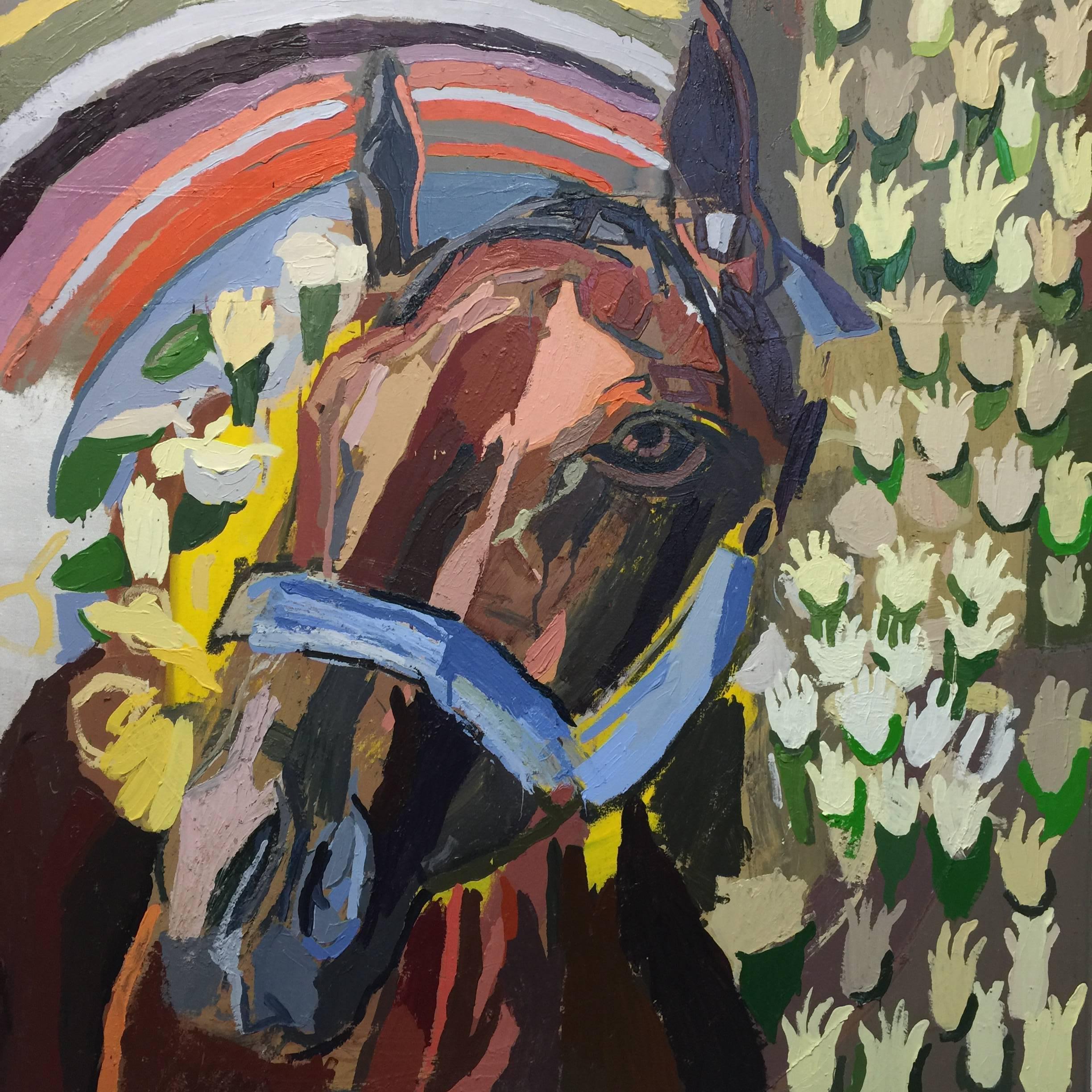 American Pharoah Oil Painting by New York City Artist Clintel Steed, 2015 For Sale 3