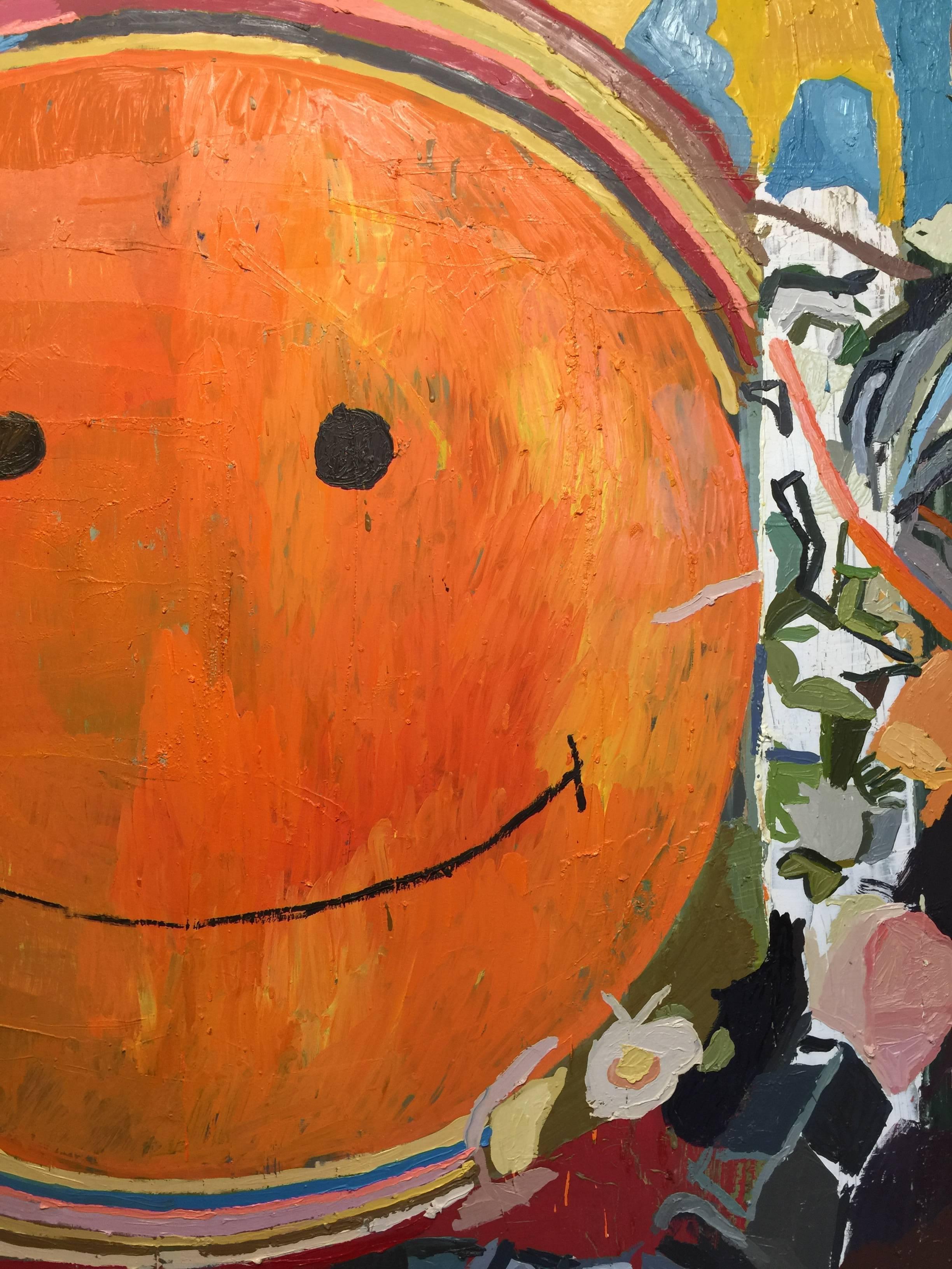 American Pharoah and Smiley Face Oil Painting by NYC Artist Clintel Steed, 2015 4