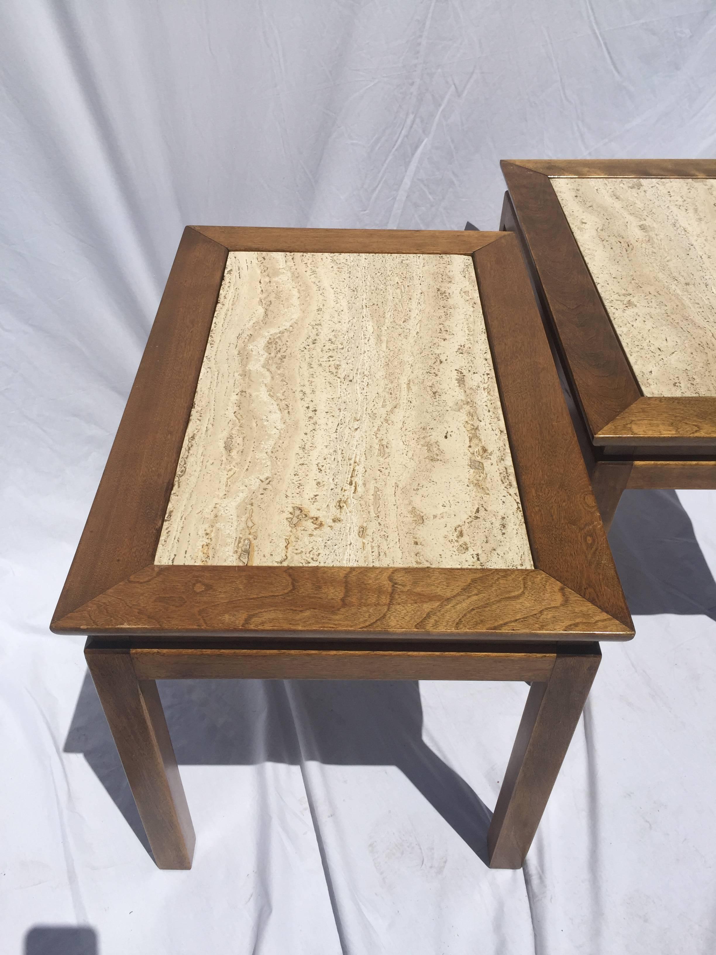 Just the right mix of California and Modern, Cal Mode was the name first used by Monteverdi-Young in their initial year of production. This pair of end tables has great, Mid-Century style.