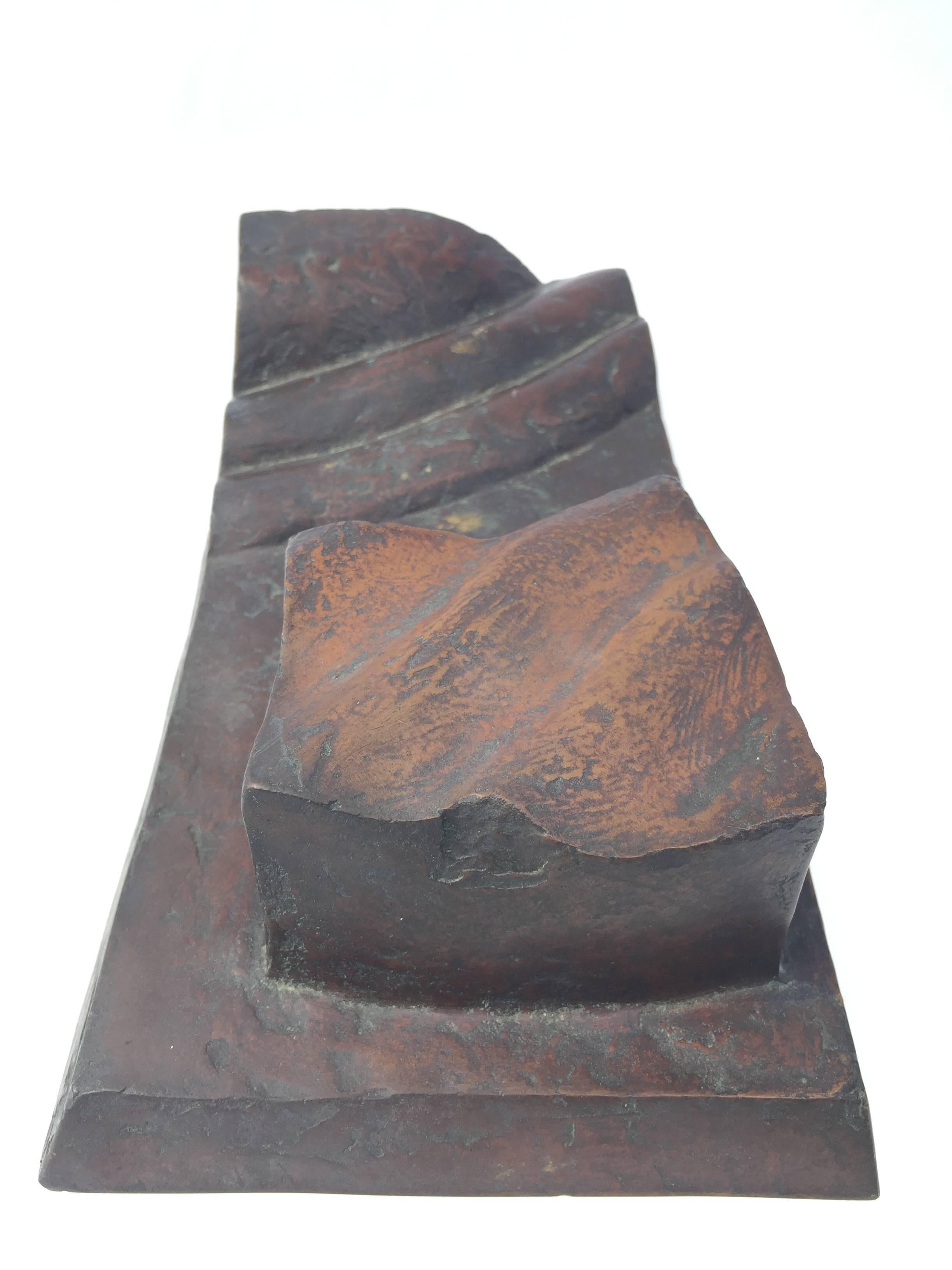 20th Century Maximilian Hutlett German Abstract Vintage Bronze Sculpture Guss Zimmer For Sale