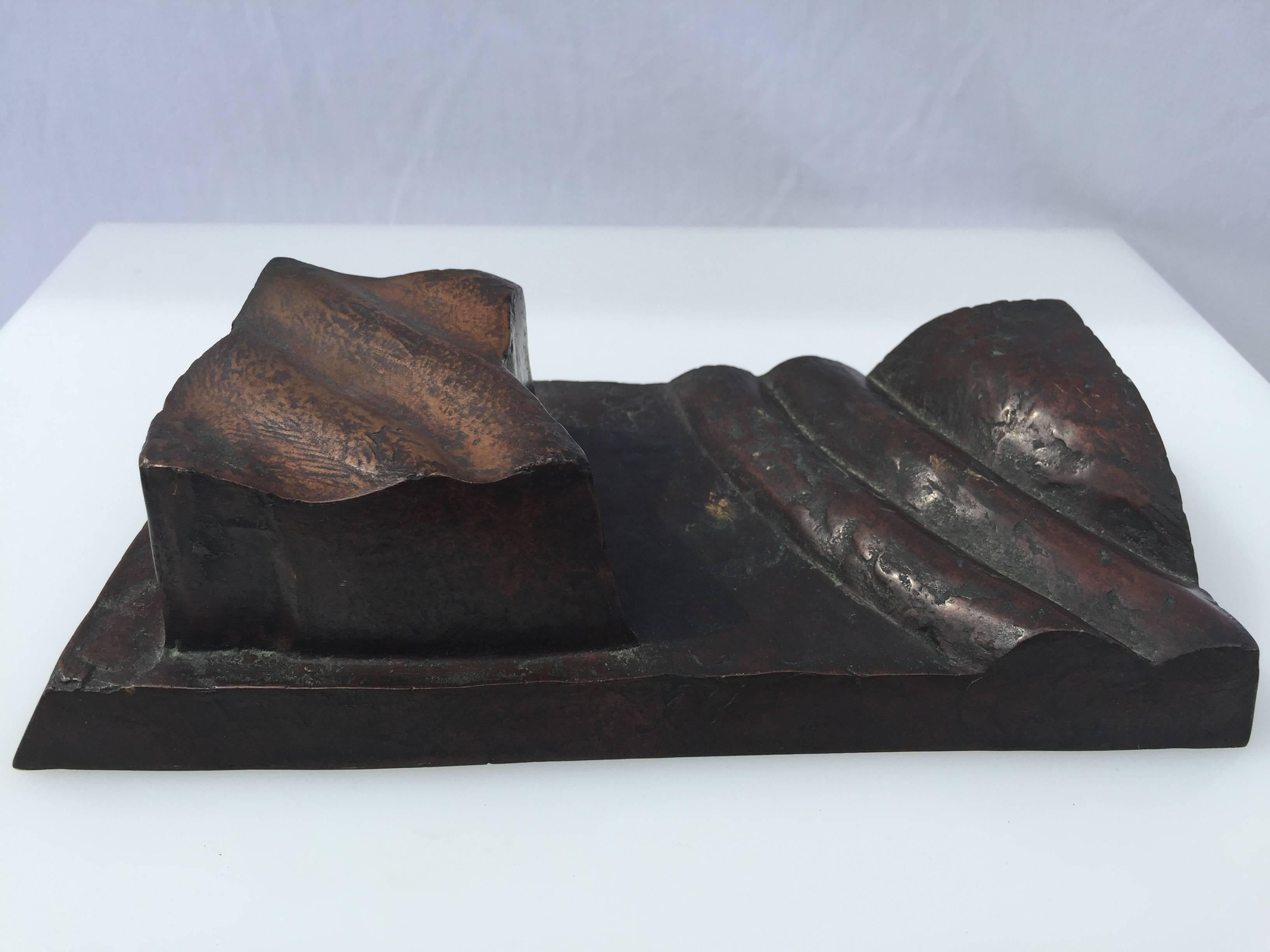 Maximilian Hutlett German Abstract Vintage Bronze Sculpture Guss Zimmer In Good Condition For Sale In New York, NY