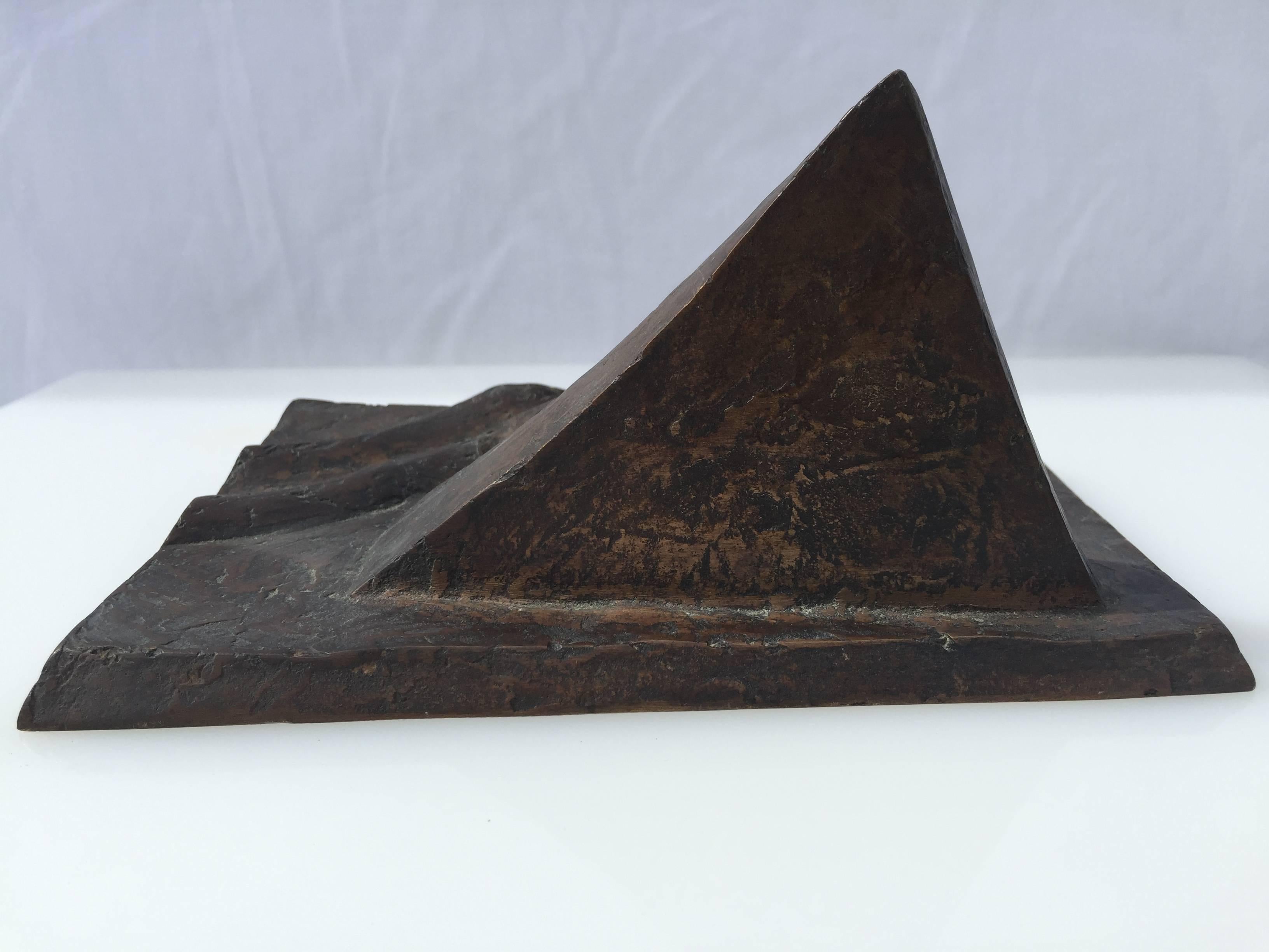 Vintage Abstract Maximilian Hutlett German Bronze Sculpture, 1981 EA Guss Zimmer In Good Condition For Sale In New York, NY