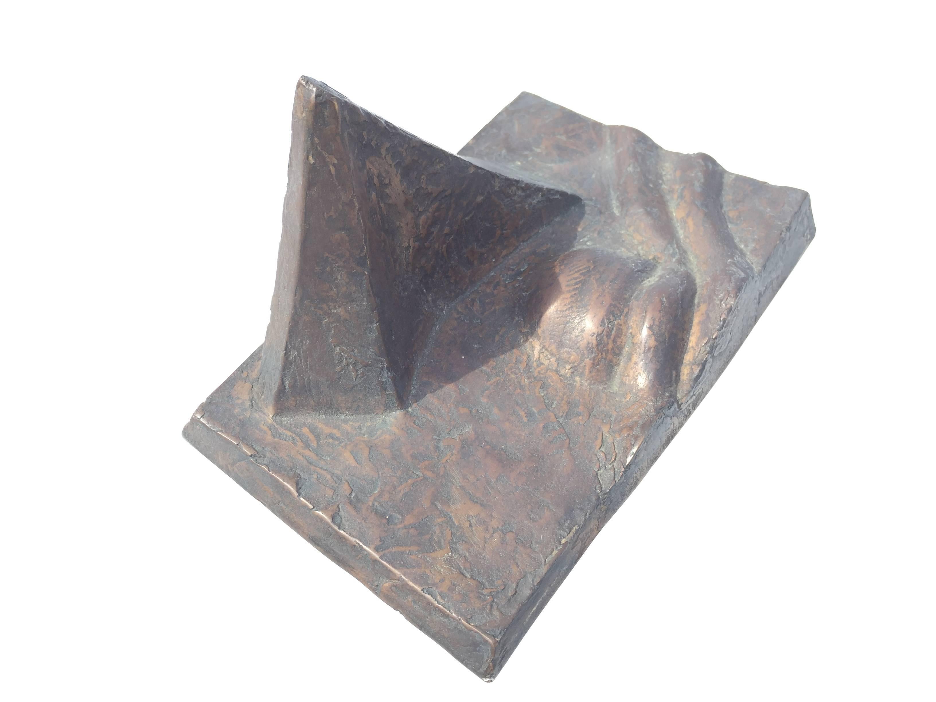 Vintage Abstract Maximilian Hutlett German Bronze Sculpture, 1981 EA Guss Zimmer For Sale 2