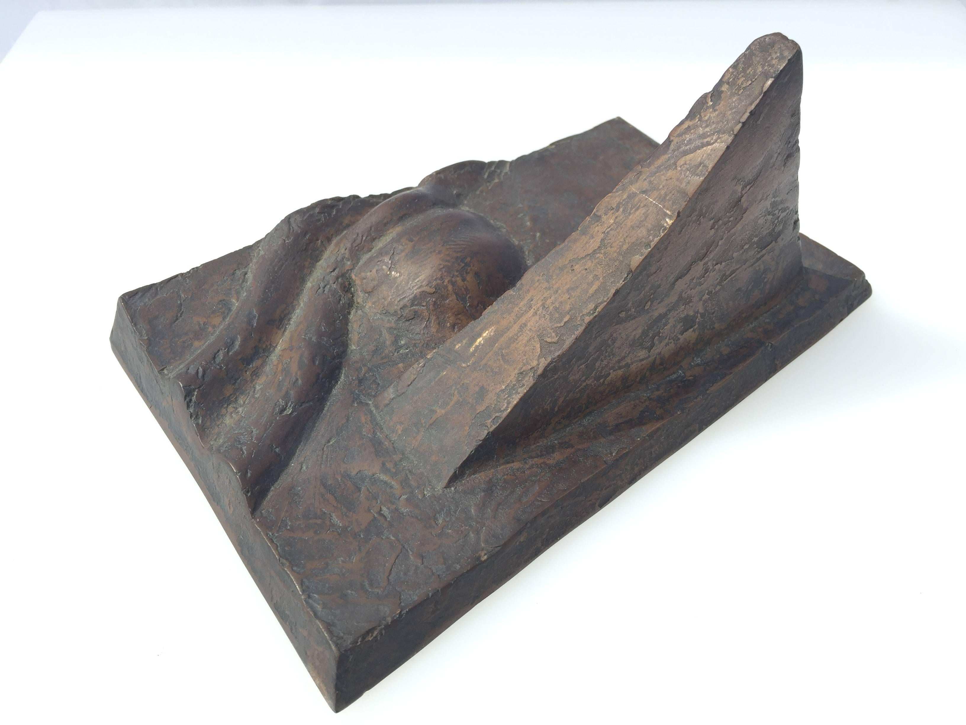 Vintage Abstract Maximilian Hutlett German Bronze Sculpture, 1981 EA Guss Zimmer For Sale 4