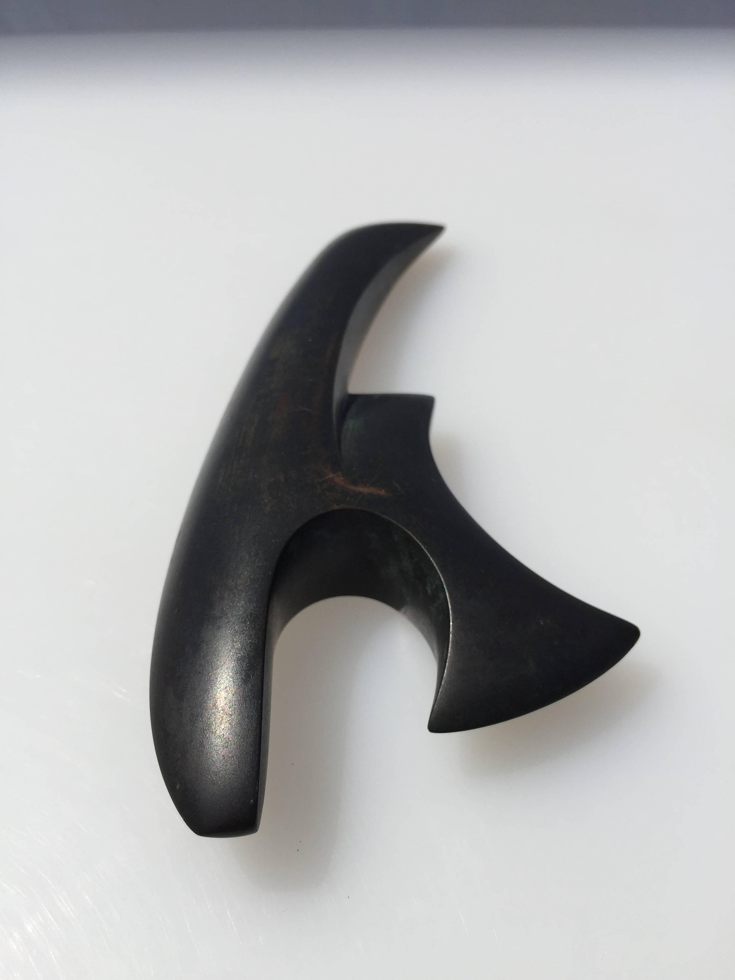 1980 Bronze Abstract Artifact Sculpture by American Artist Peter DeCamp Haines 1