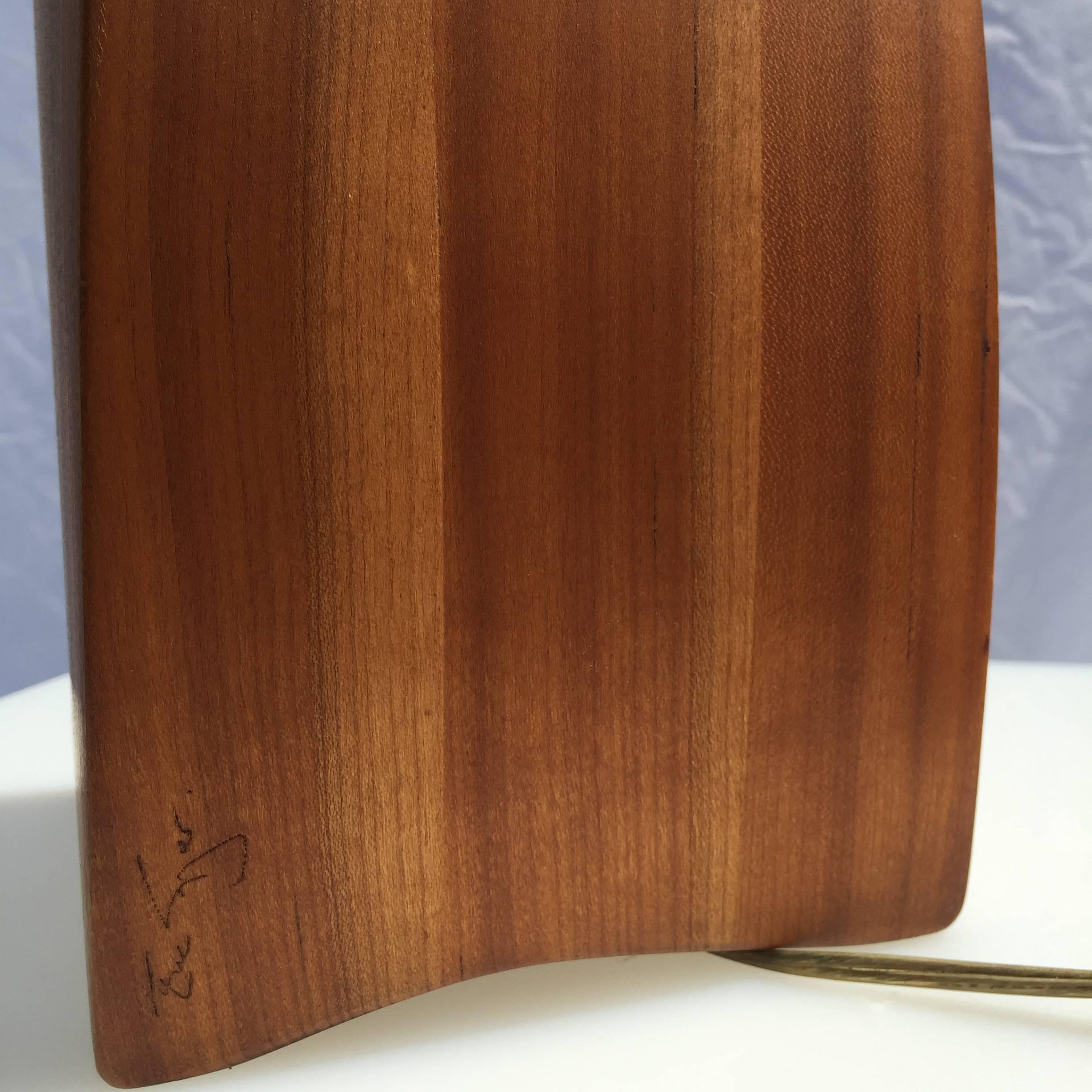 Signed Craft Wood Table Lamp by American Artist Woodworker Eric Sprenger 1