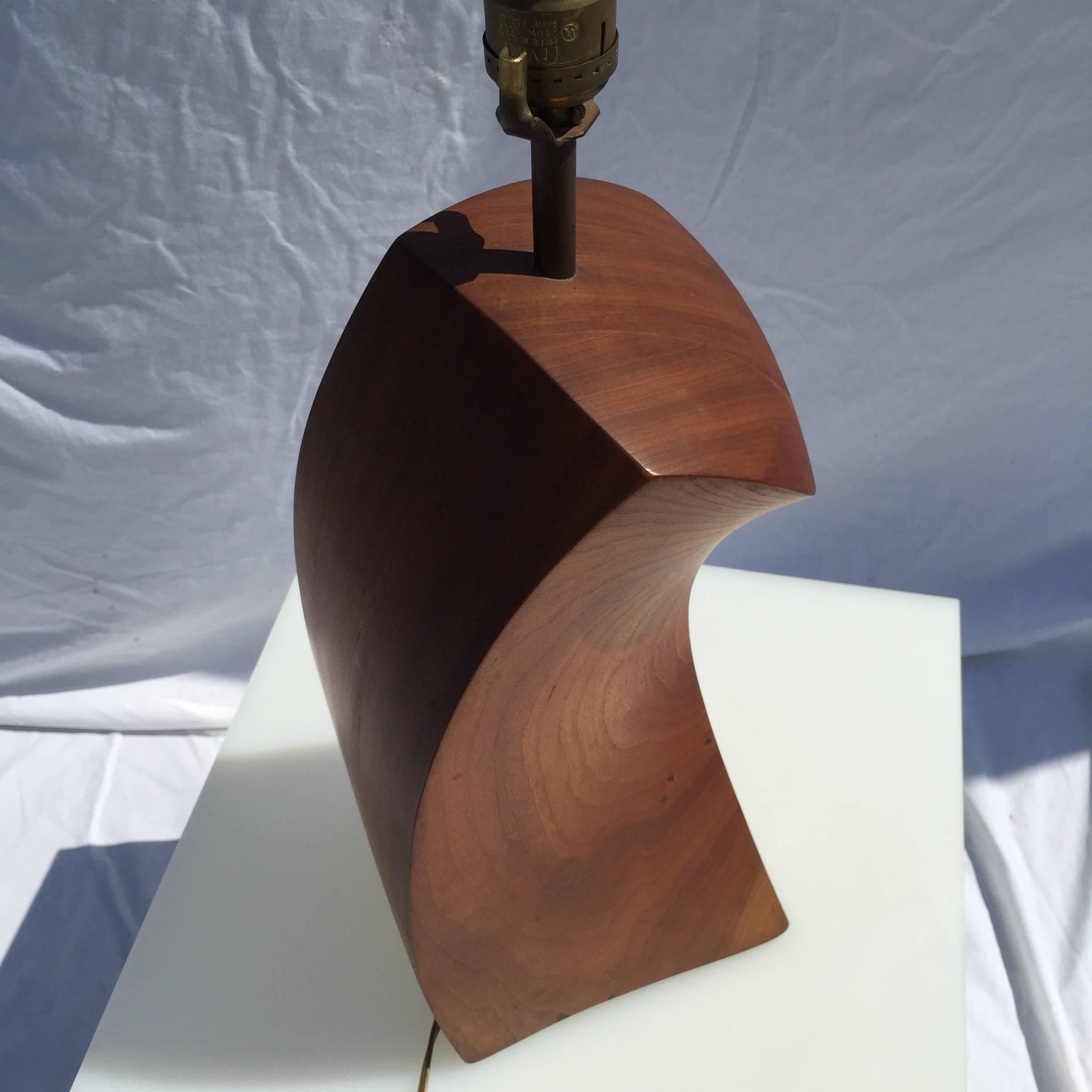 Signed Craft Wood Table Lamp by American Artist Woodworker Eric Sprenger 2