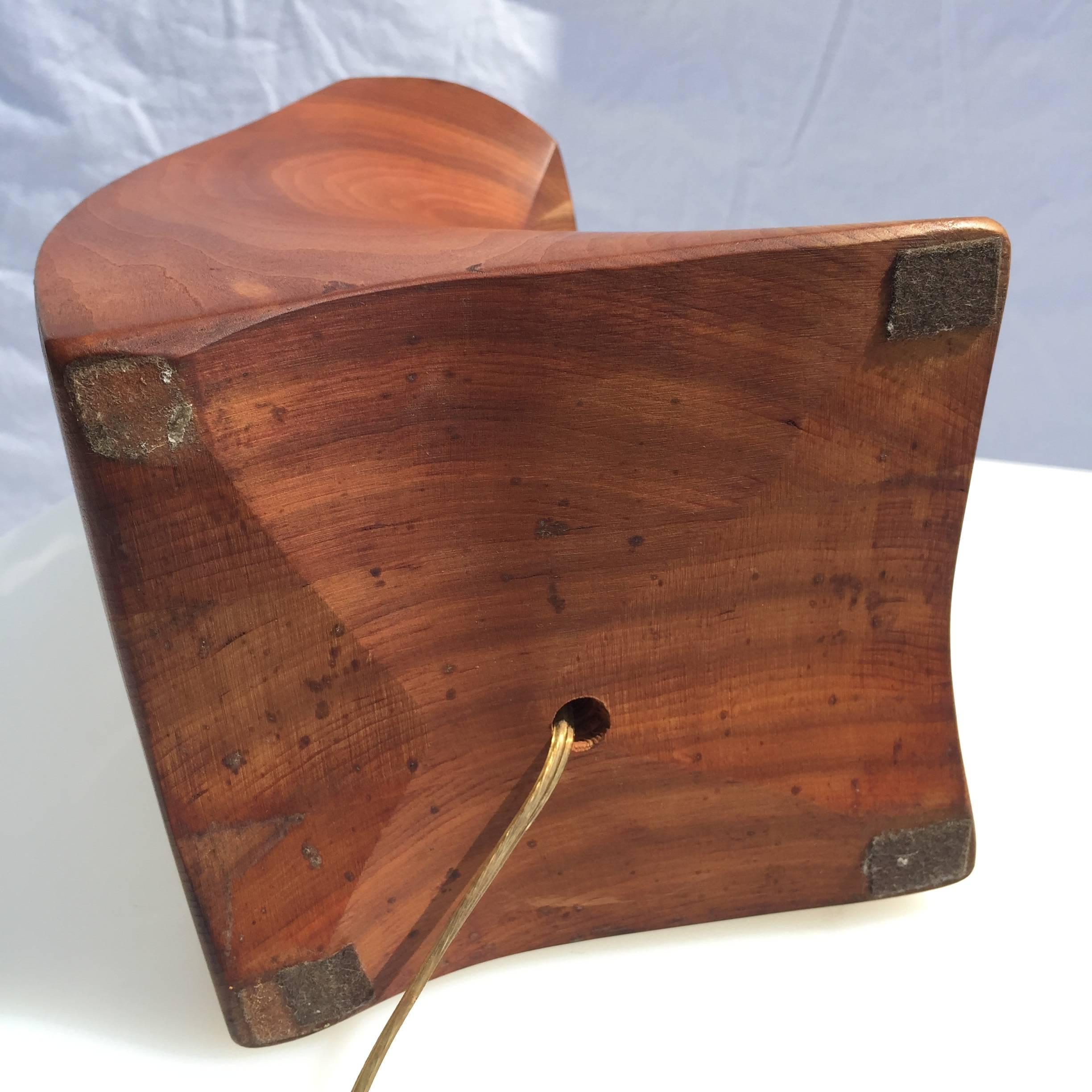 Signed Craft Wood Table Lamp by American Artist Woodworker Eric Sprenger 3