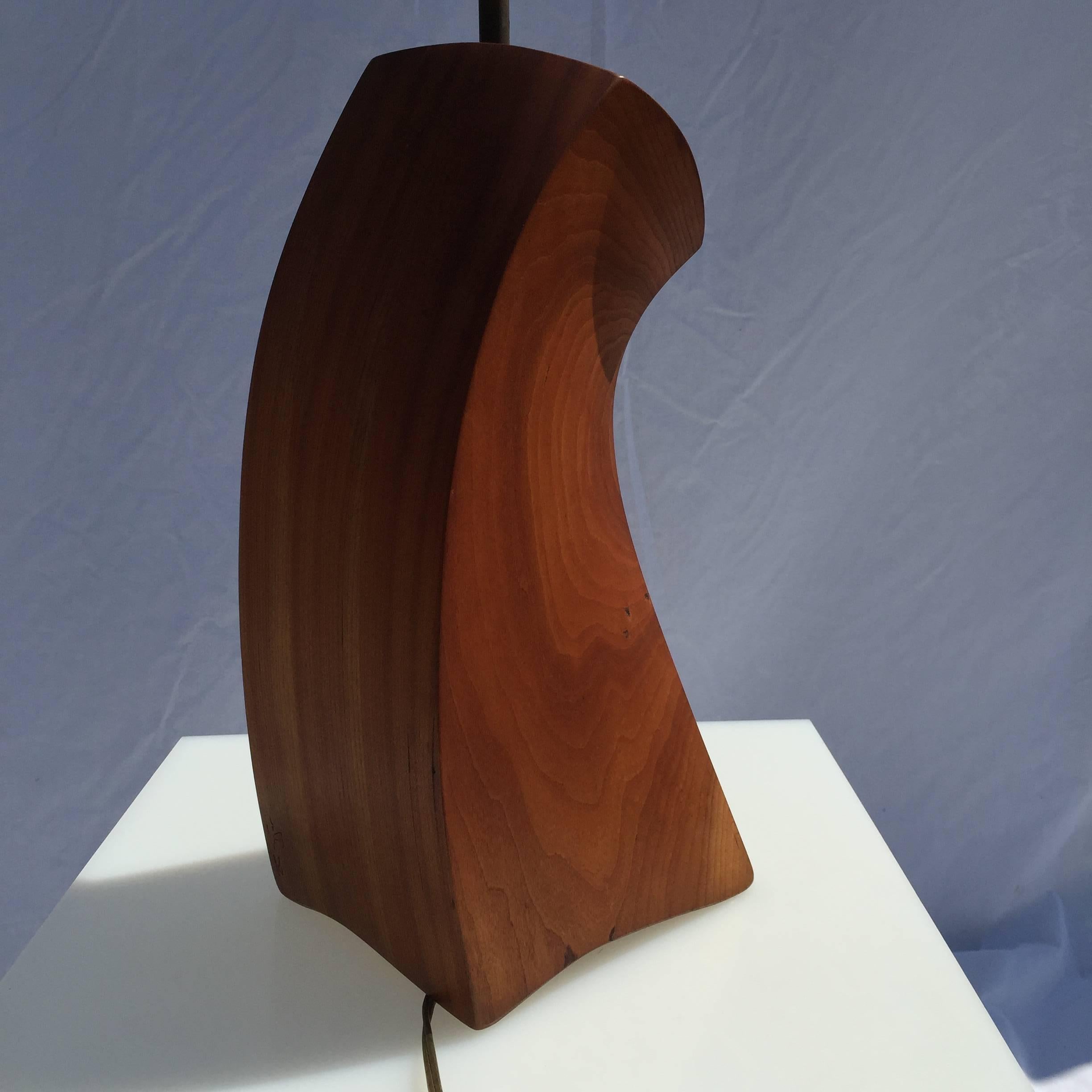 Signed Craft Wood Table Lamp by American Artist Woodworker Eric Sprenger 4