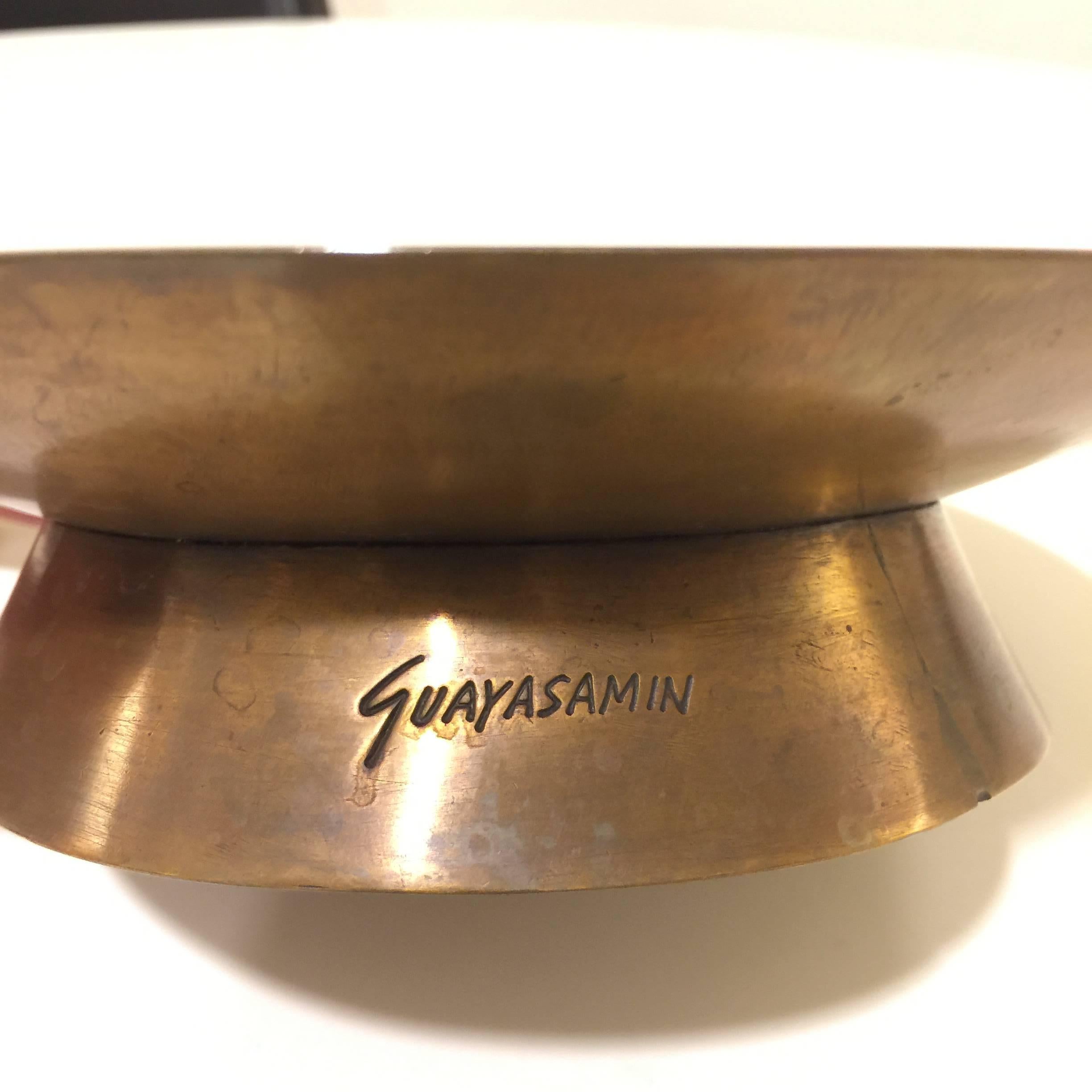 Vintage Oswaldo Guayasamin Abstract Bronze Sculptural Footed Vessel Bowl In Good Condition In New York, NY