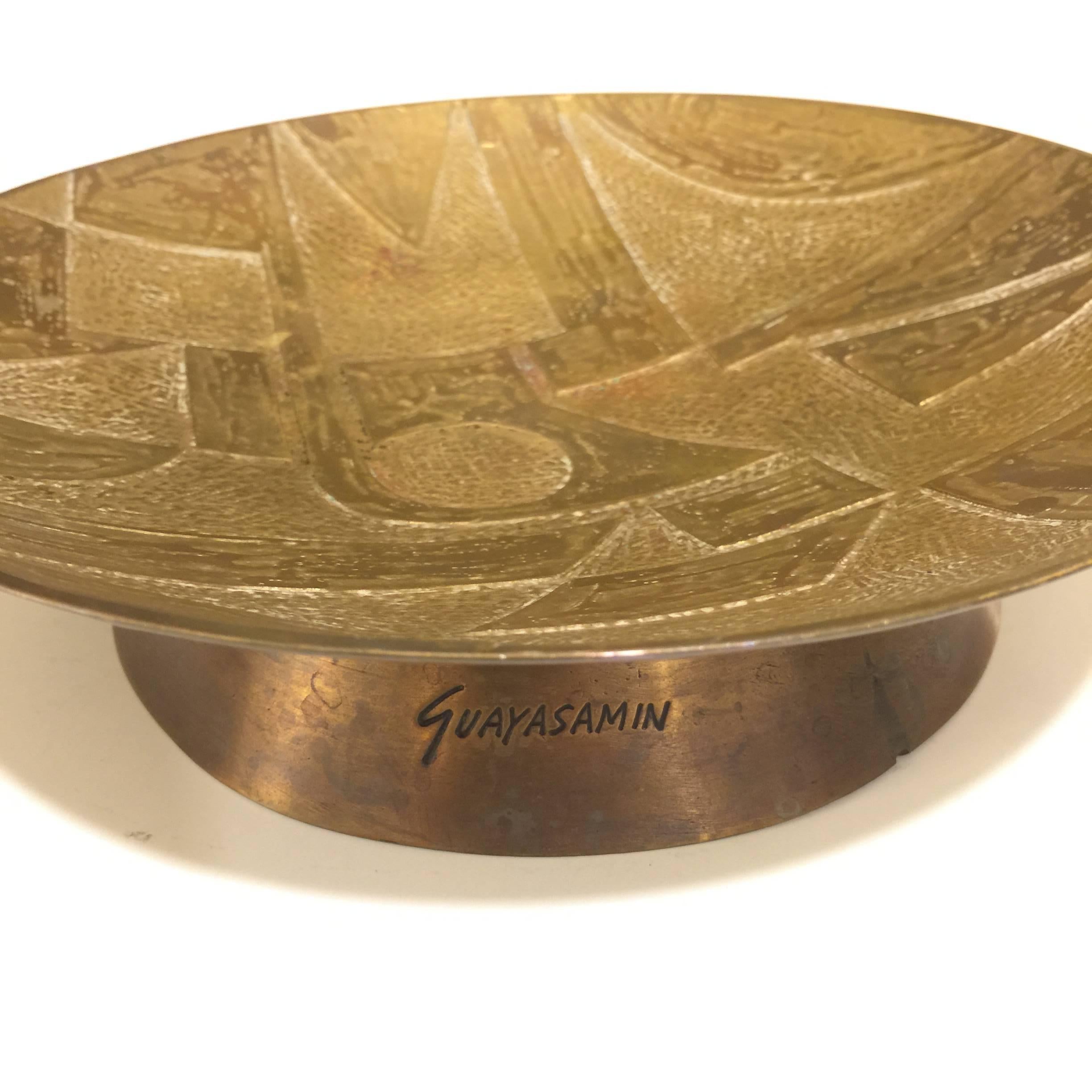Vintage Oswaldo Guayasamin Abstract Bronze Sculptural Footed Vessel Bowl 5