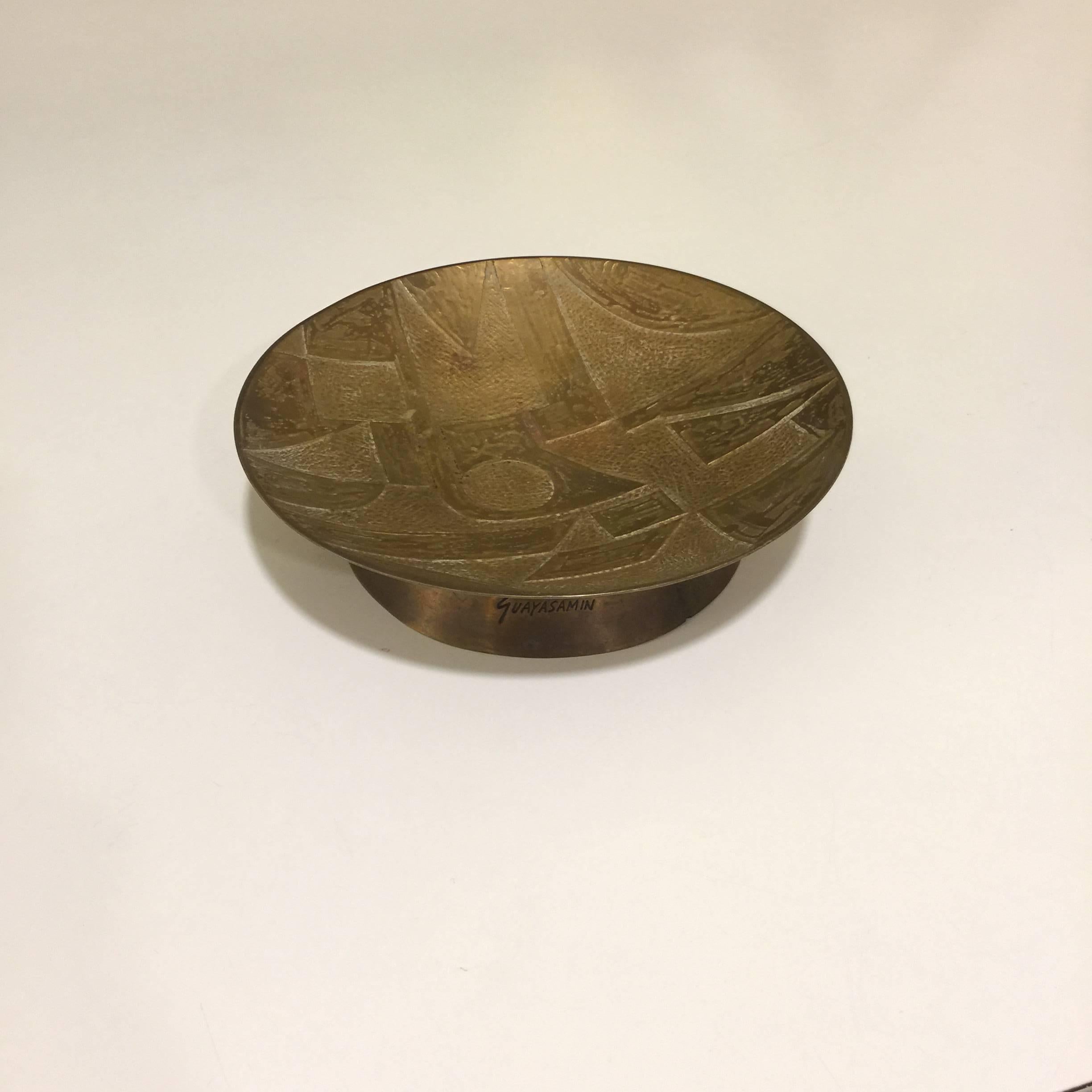 Vintage Oswaldo Guayasamin Abstract Bronze Sculptural Footed Vessel Bowl 6