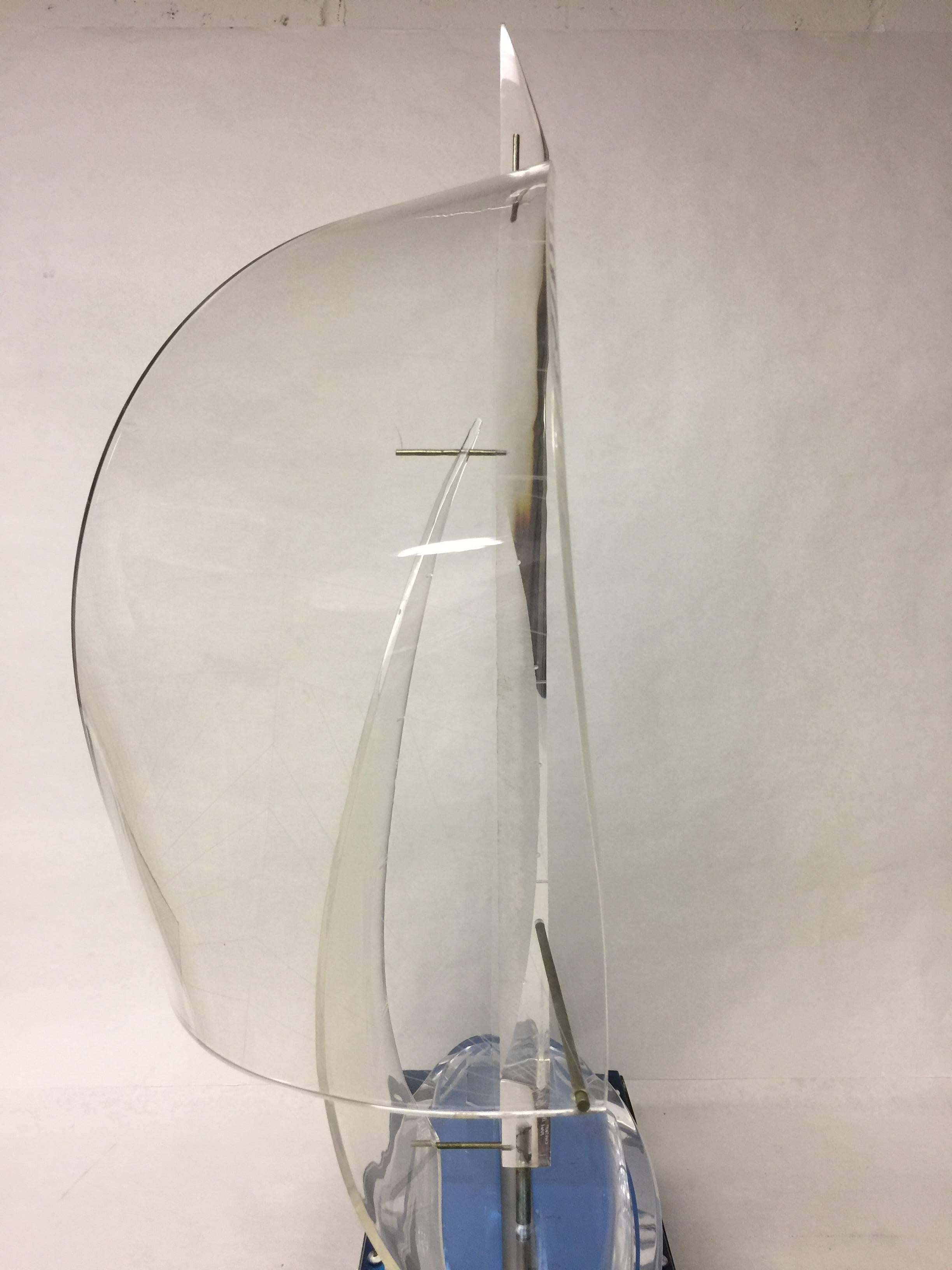 20th Century Sailing Takes Me Away, Especially on a Vintage Lucite Racing Yacht Model