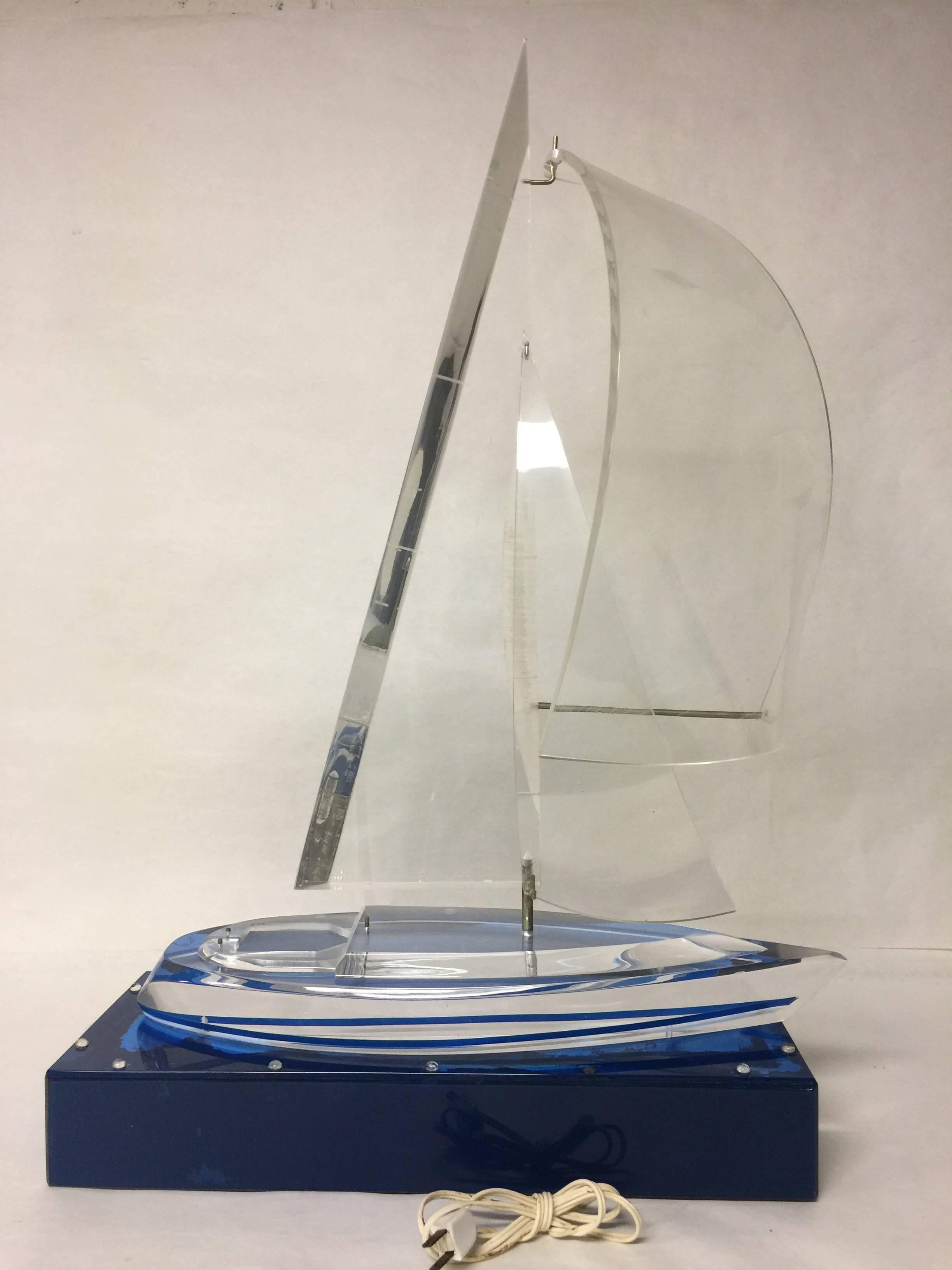 Sailing Takes Me Away, Especially on a Vintage Lucite Racing Yacht Model 1