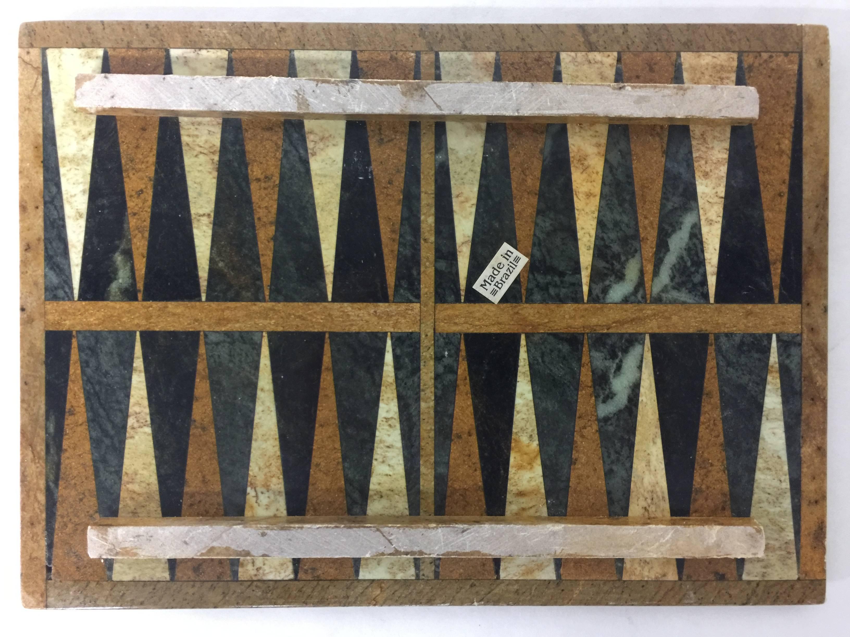 Vintage Brazilian Marble Backgammon Board 1