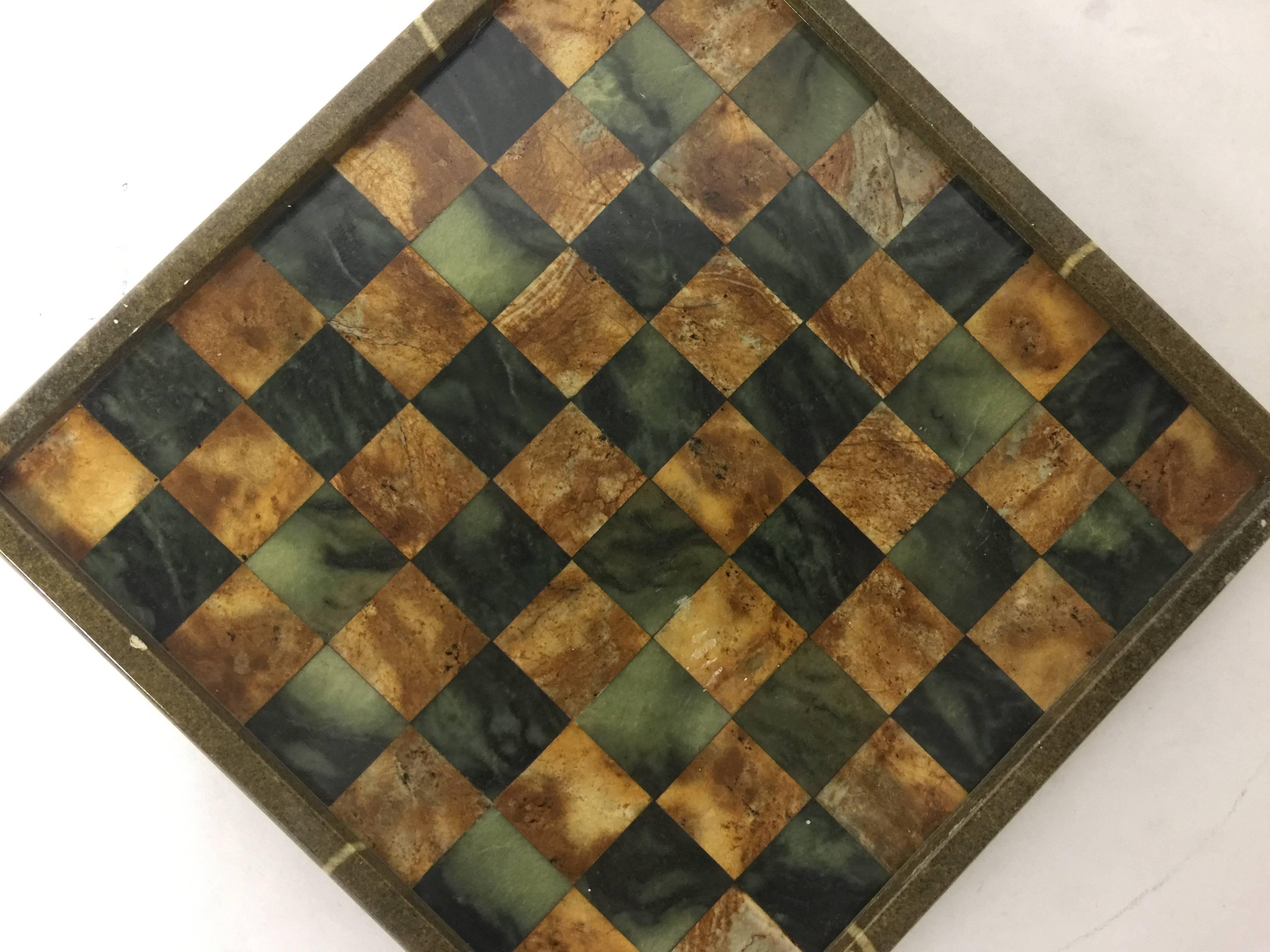 20th Century Vintage Brazilian Chess or Checkers Marble Gameboard
