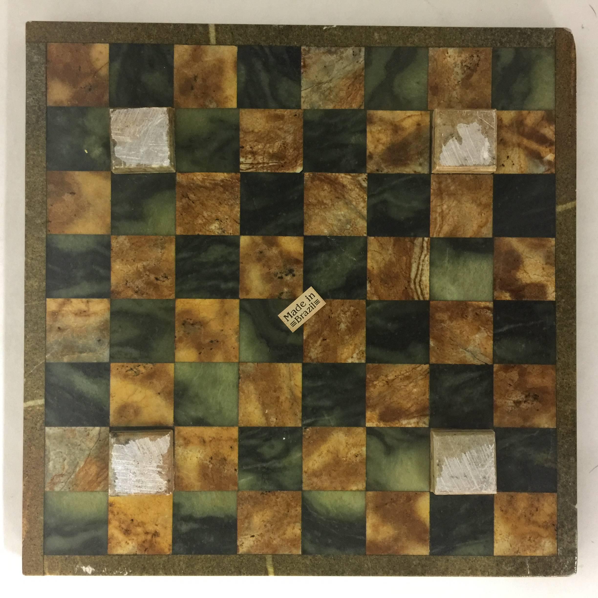 Vintage Brazilian Chess or Checkers Marble Gameboard 3