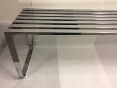 Vintage circa 1970s Milo Baughman for DIA Chrome-Plated Slat Bench or Table