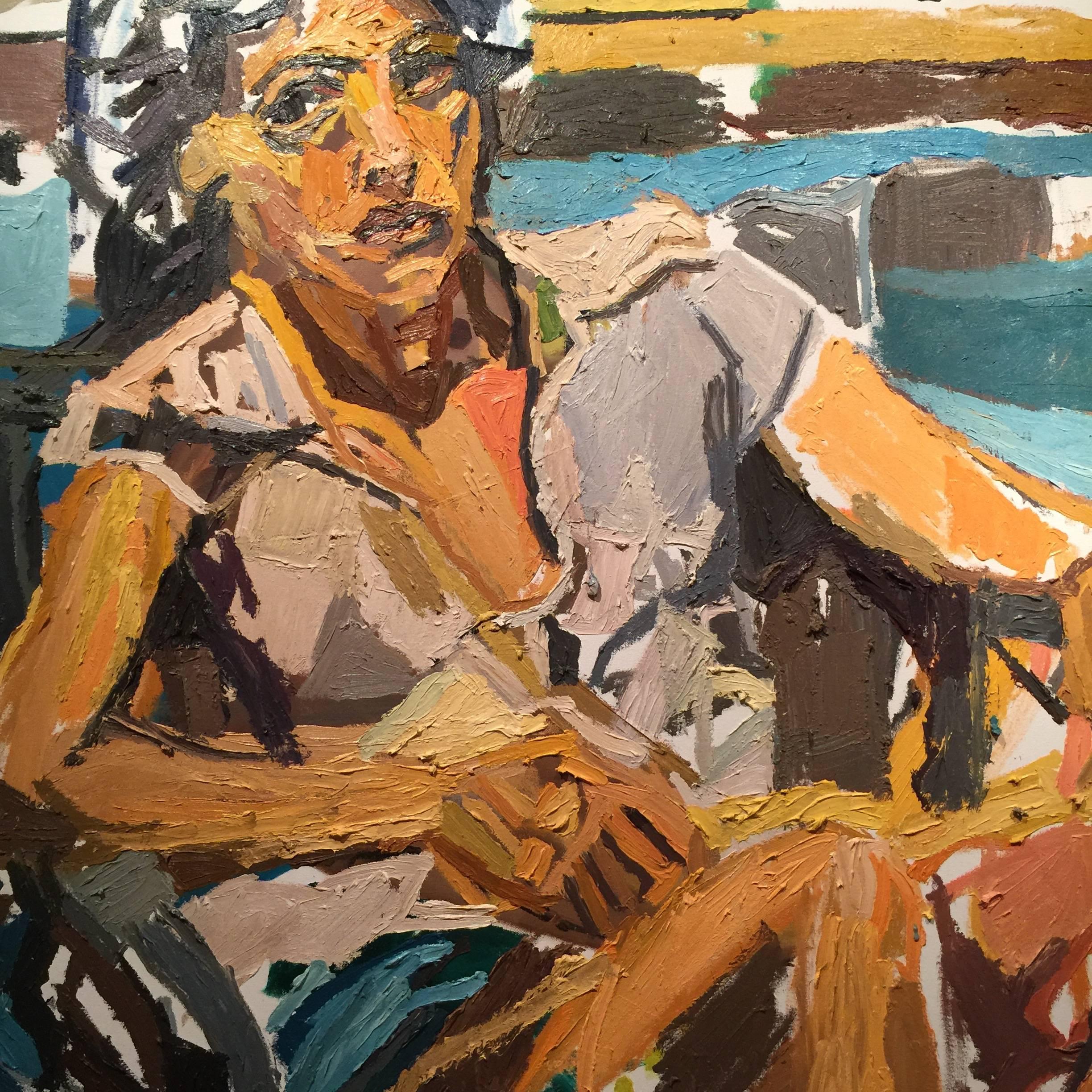 Portrait of Babs Oil Painting by New York City Artist Clintel Steed, 2011 For Sale 2
