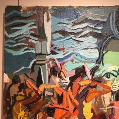 Somali Pirates with Jackson Oil Painting by New York Artist Clintel Steed, 2014