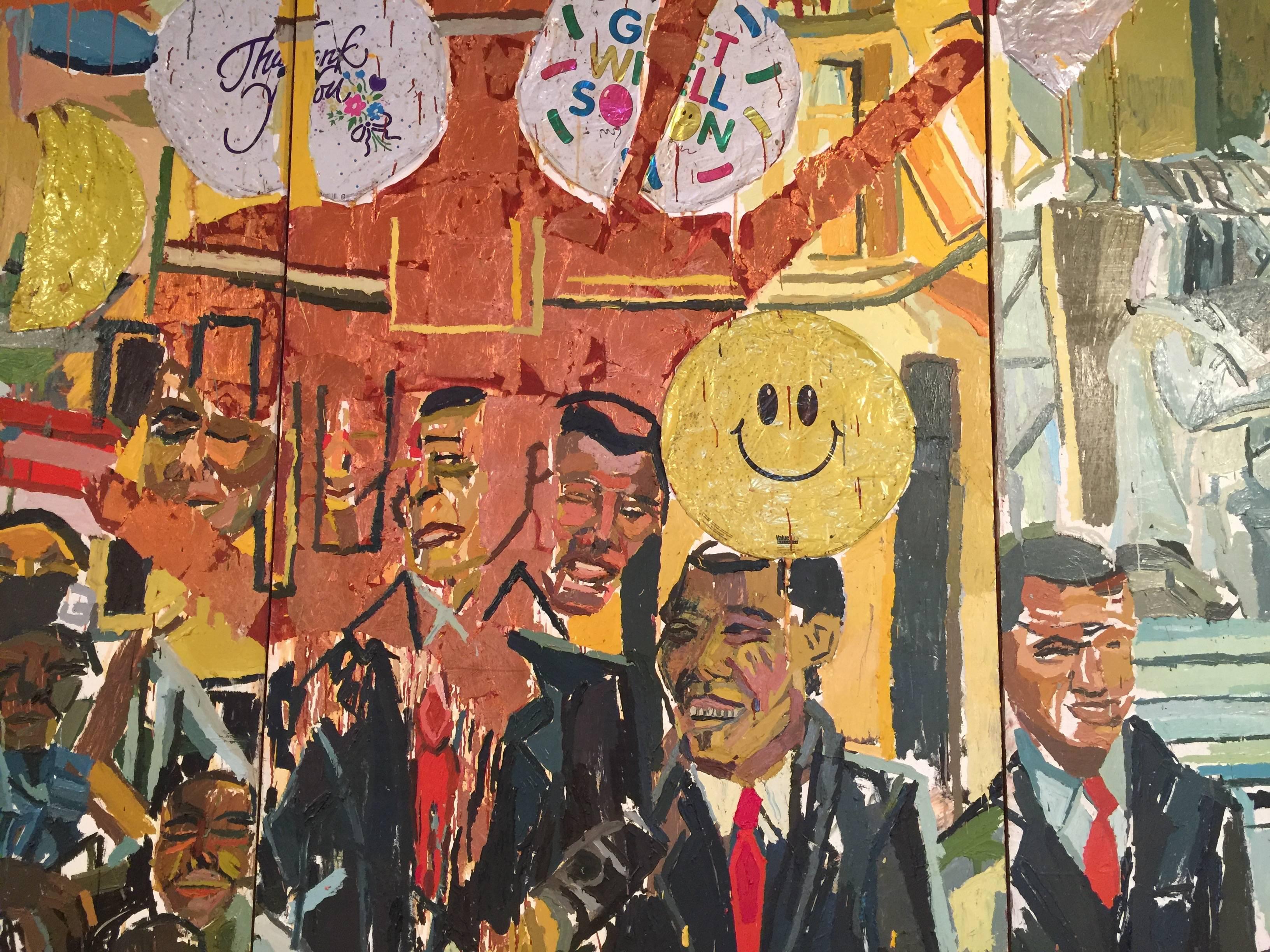 Inauguration of President Barack Obama Triptych Painting by Clintel Steed, 2008 For Sale 2
